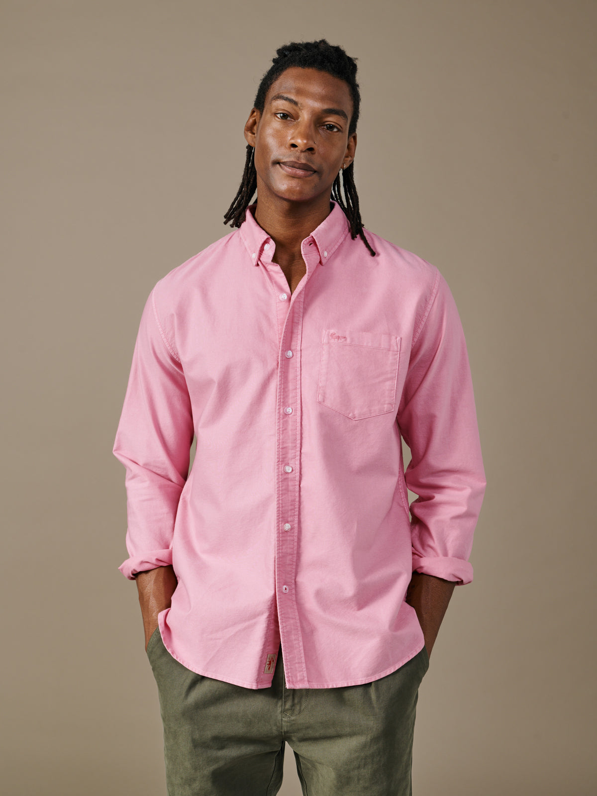 Aubin Peony Pink Aldridge Oxford Button Down Shirt | Oxford Shirt