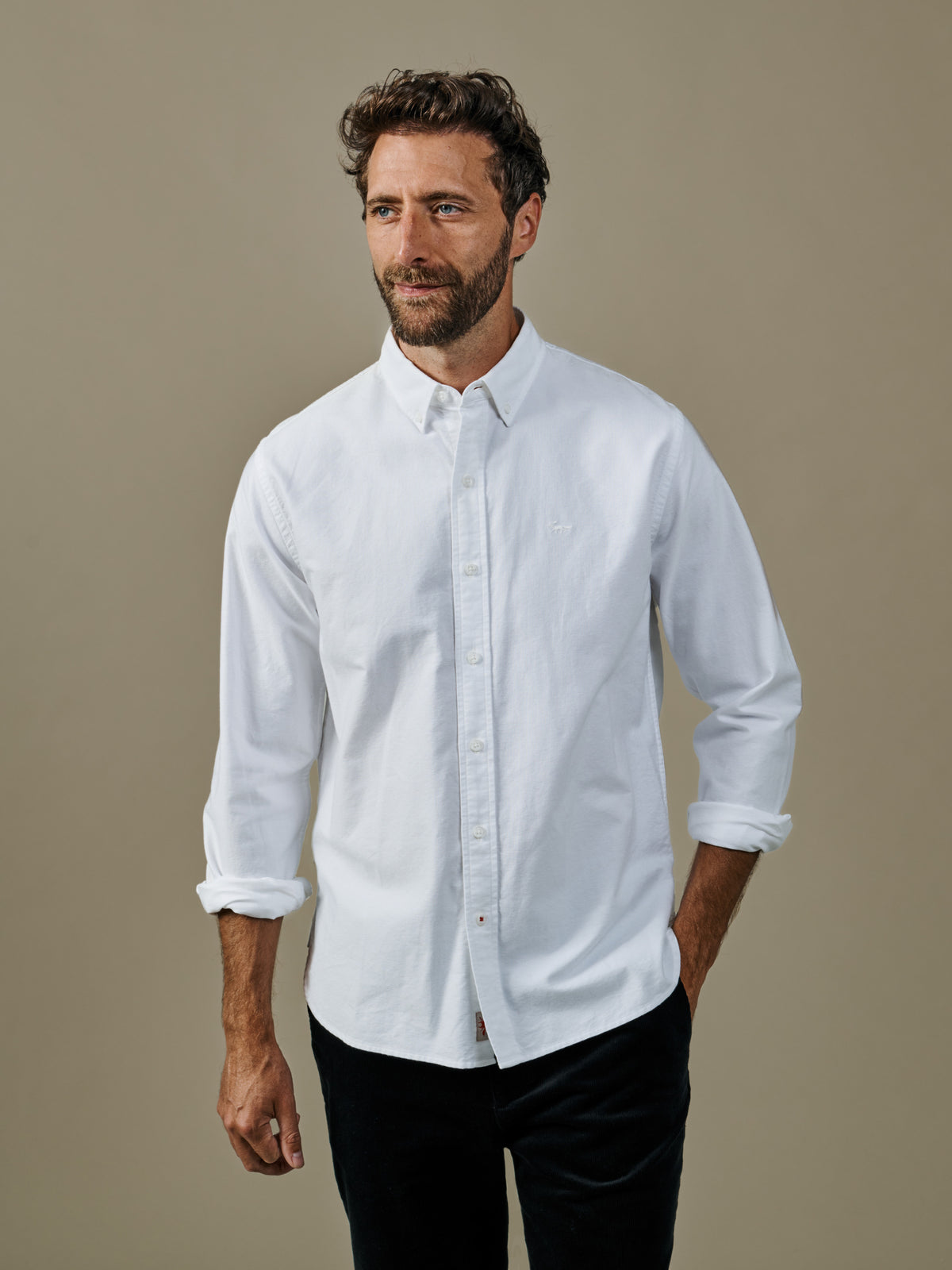 Aubin White Alder Oxford Shirt | Oxford Shirt