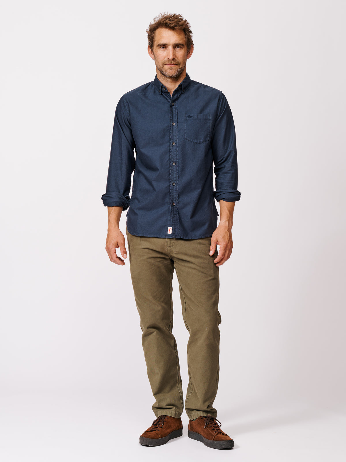 Aubin Navy Aldridge Oxford Button Down Shirt | Oxford Shirt