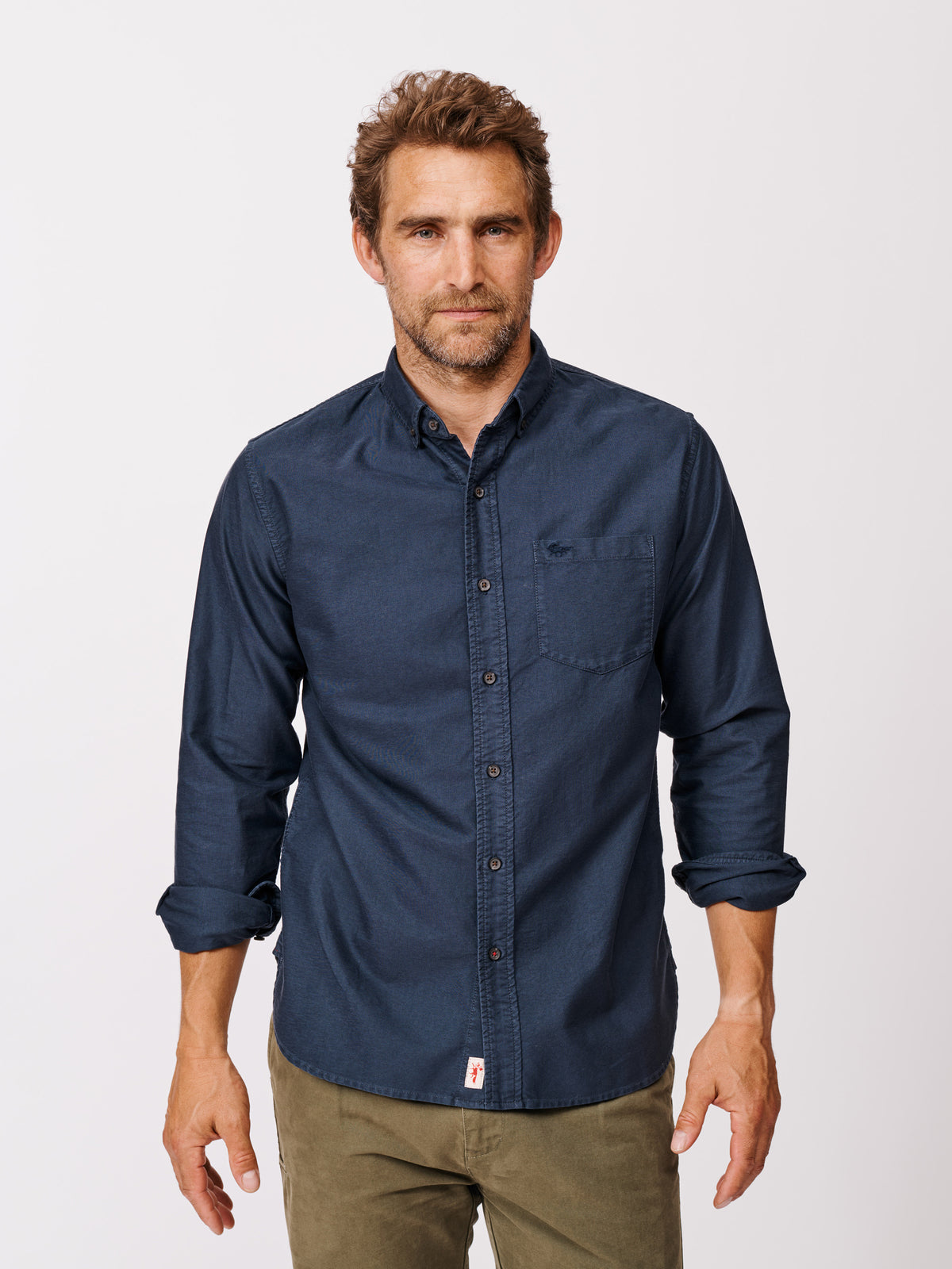 Aubin Navy Aldridge Oxford Button Down Shirt | Oxford Shirt