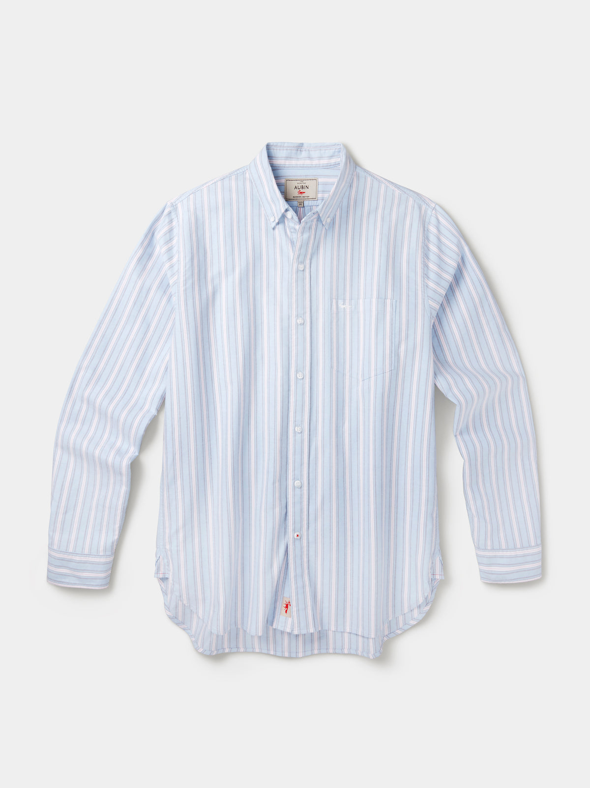 Aubin Blue Shadow Stripe Aldridge Oxford Button Down Shirt | Oxford Shirt