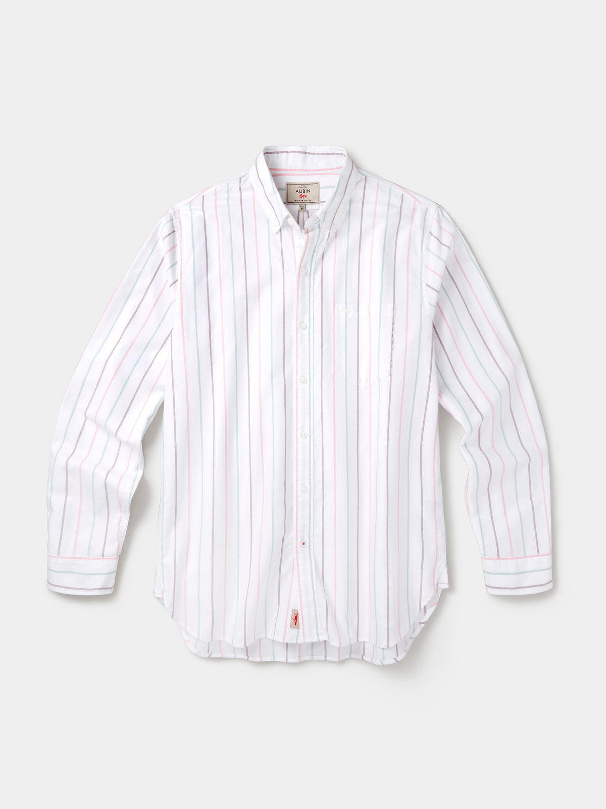 Aubin Bright Multi Stripe Aldridge Oxford Button Down Shirt | Oxford Shirt