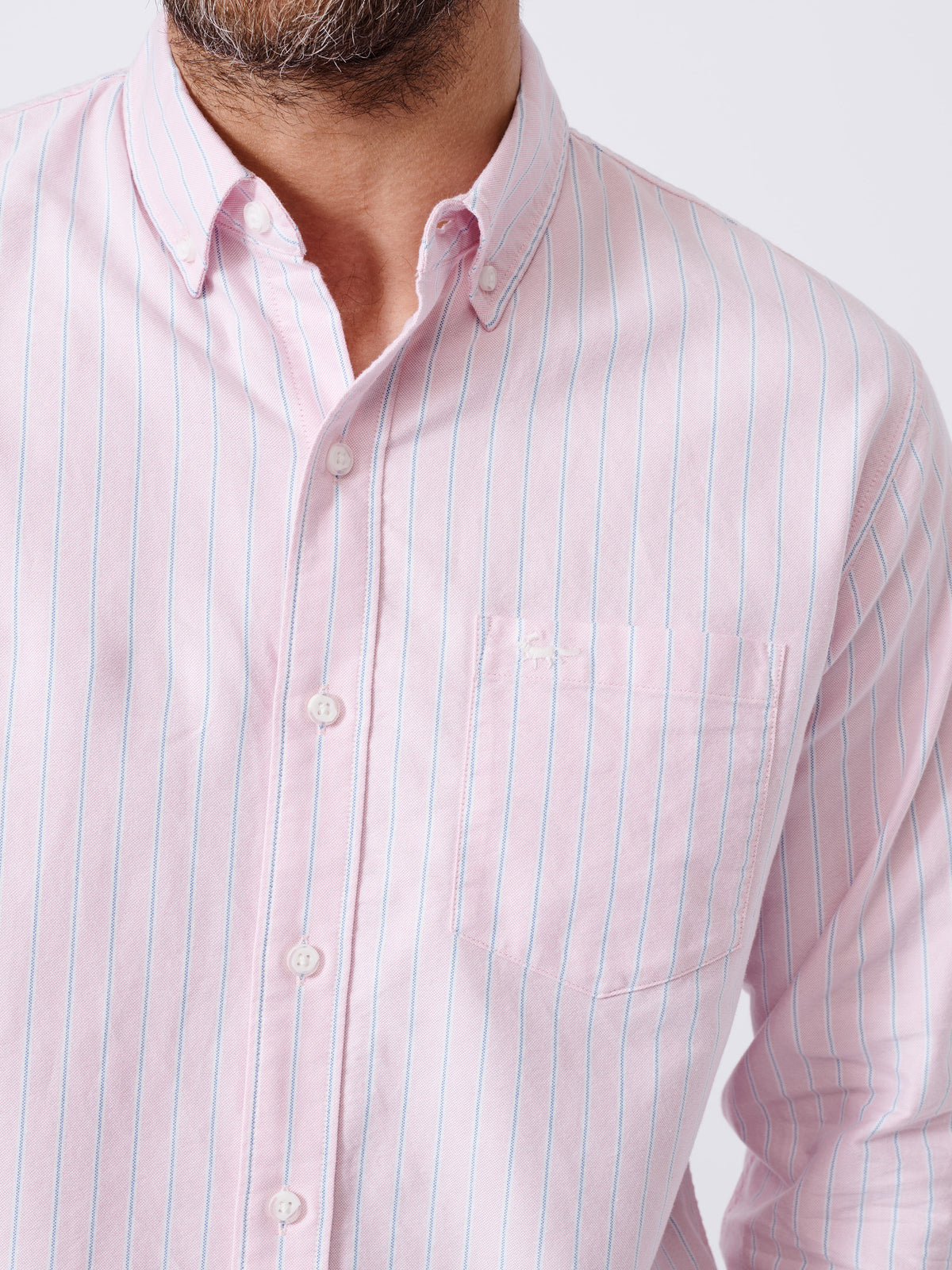 Aubin Pink Stripe Aldridge Oxford Button Down Shirt | Oxford Shirt