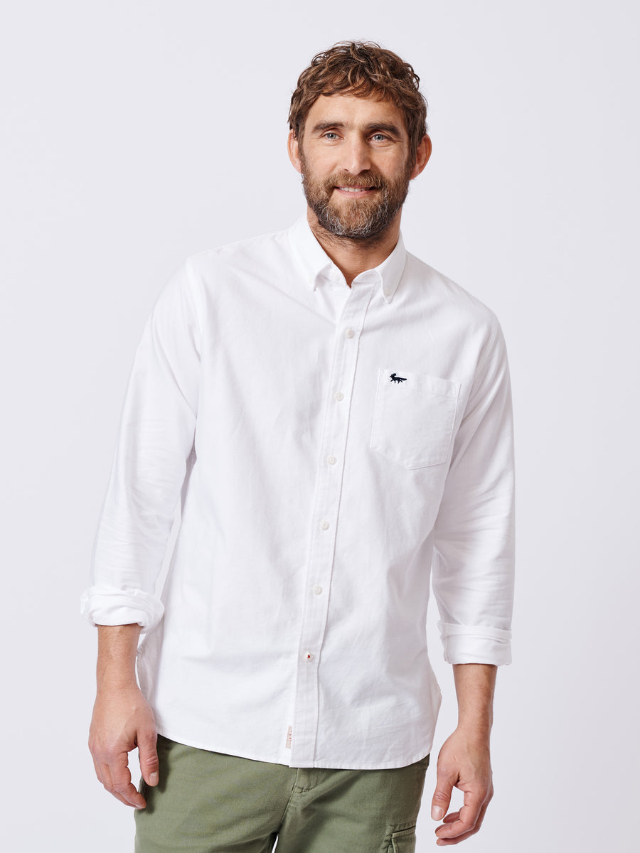 White Aldridge Oxford Button Down Shirt