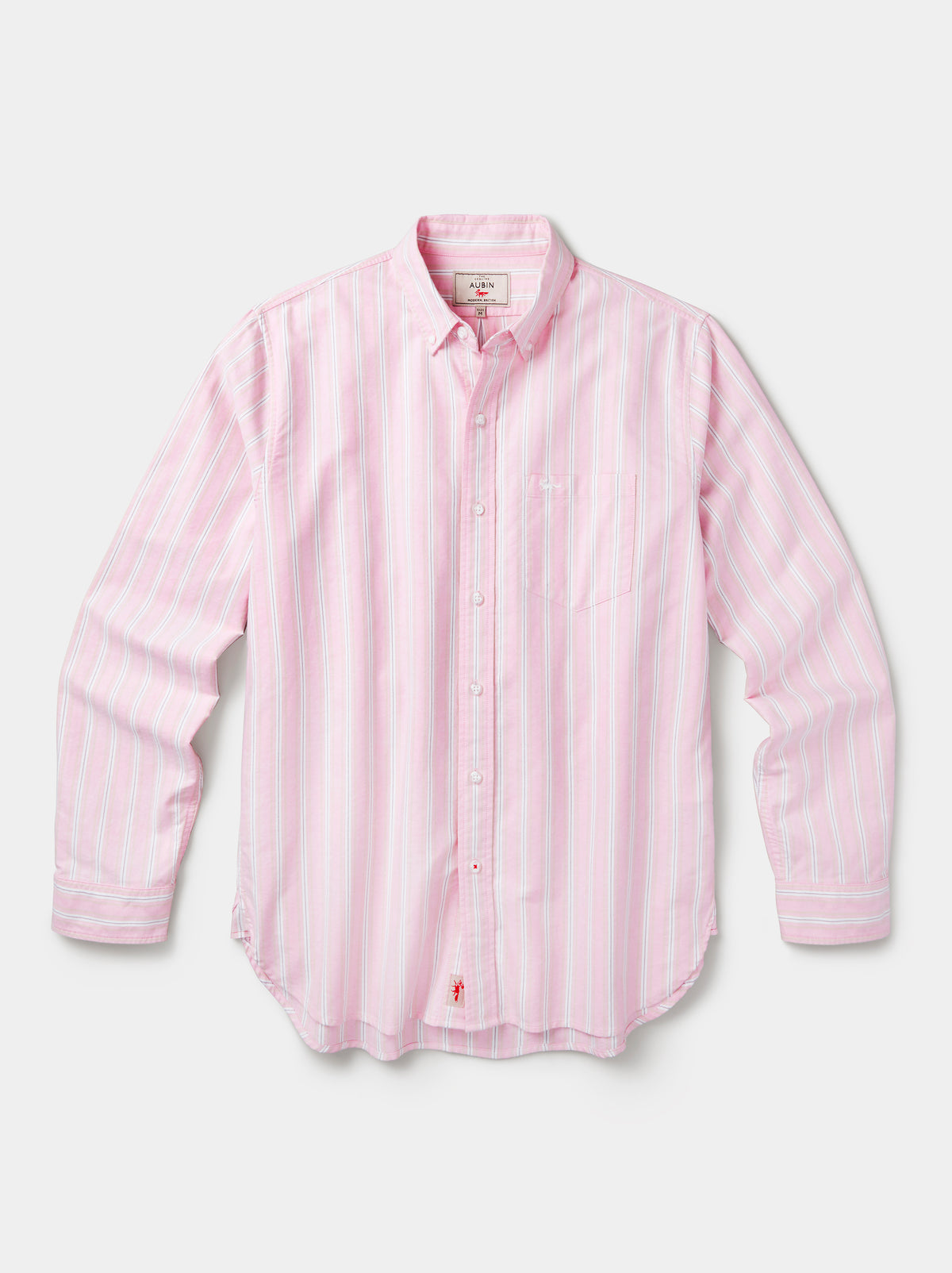 Aubin Pink Shadow Stripe Aldridge Oxford Button Down Shirt | Oxford Shirt