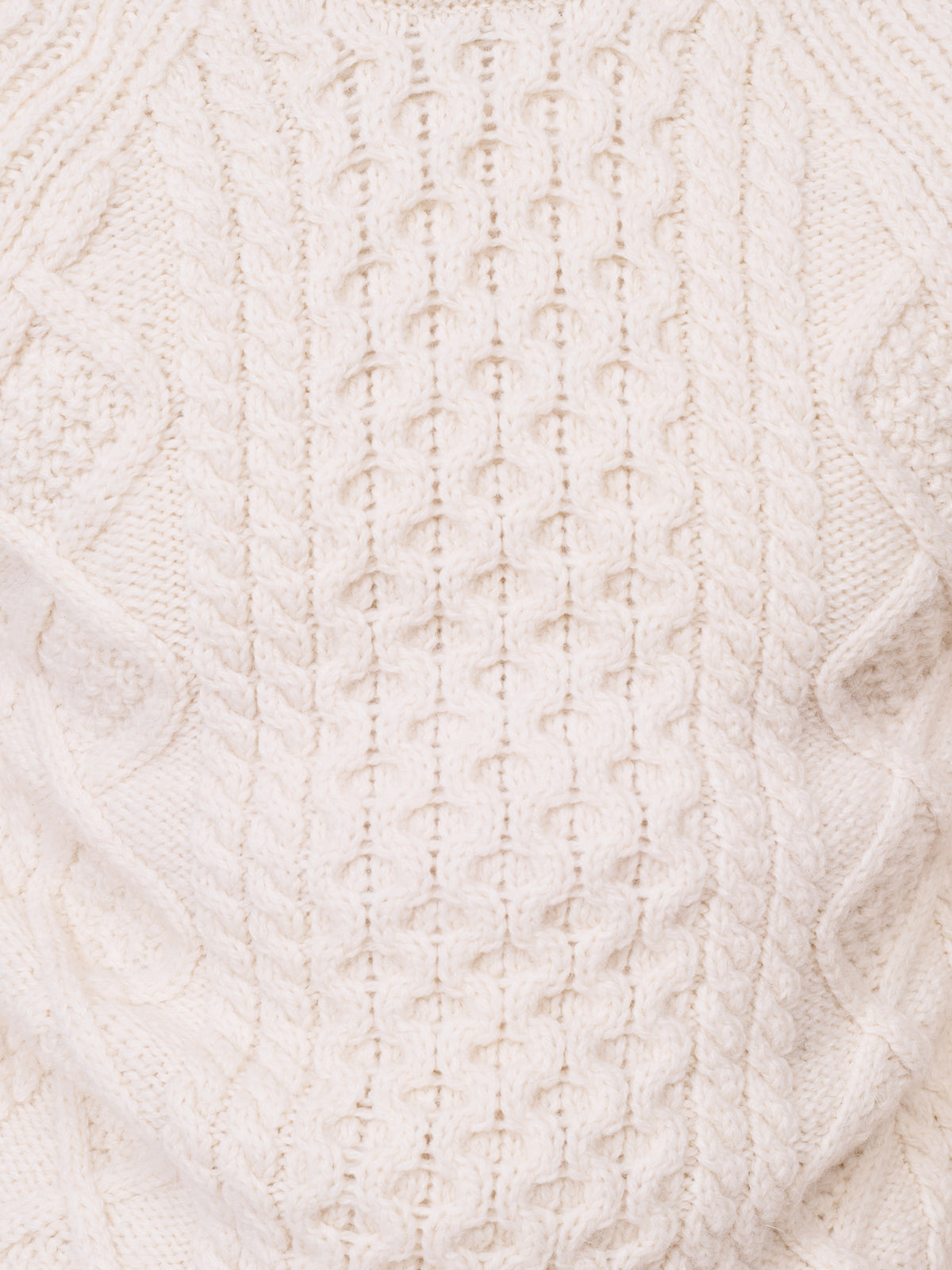 Aubin Ecru Aran Jumper | Crew Neck