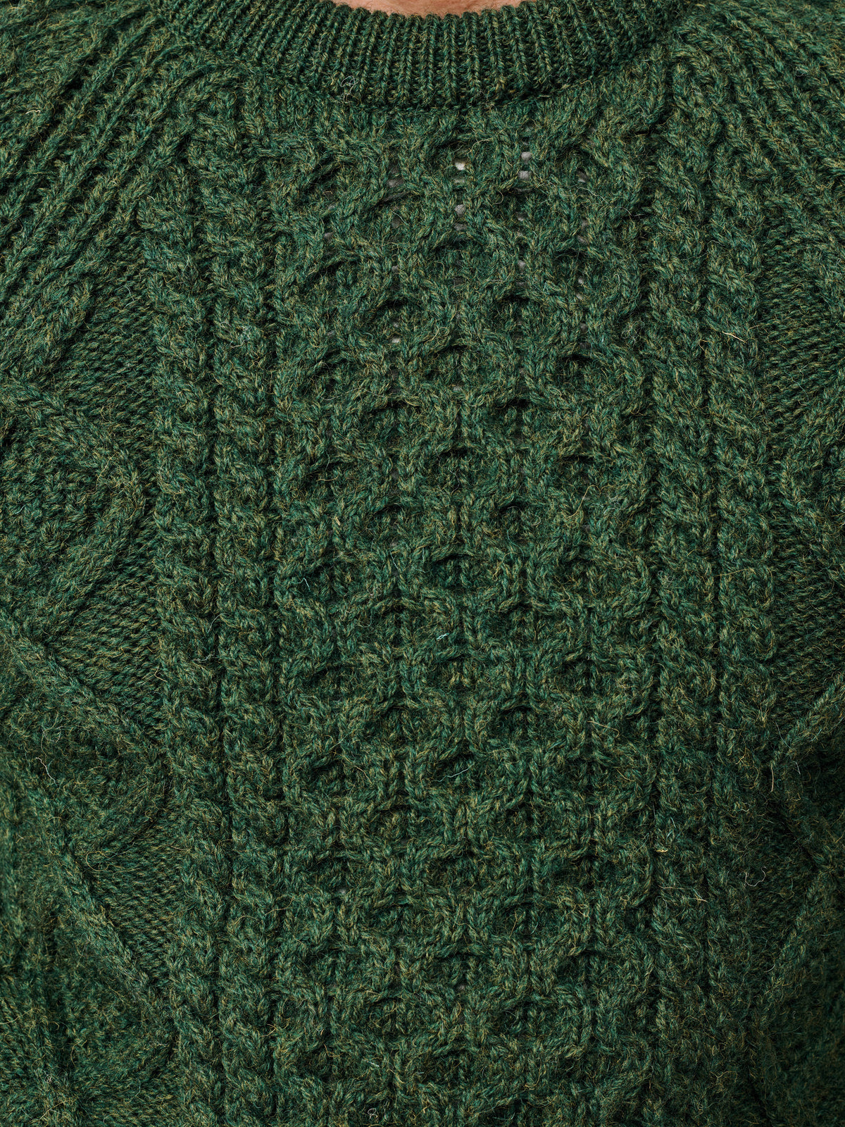 Aubin Khaki Aran Jumper | Crew Neck