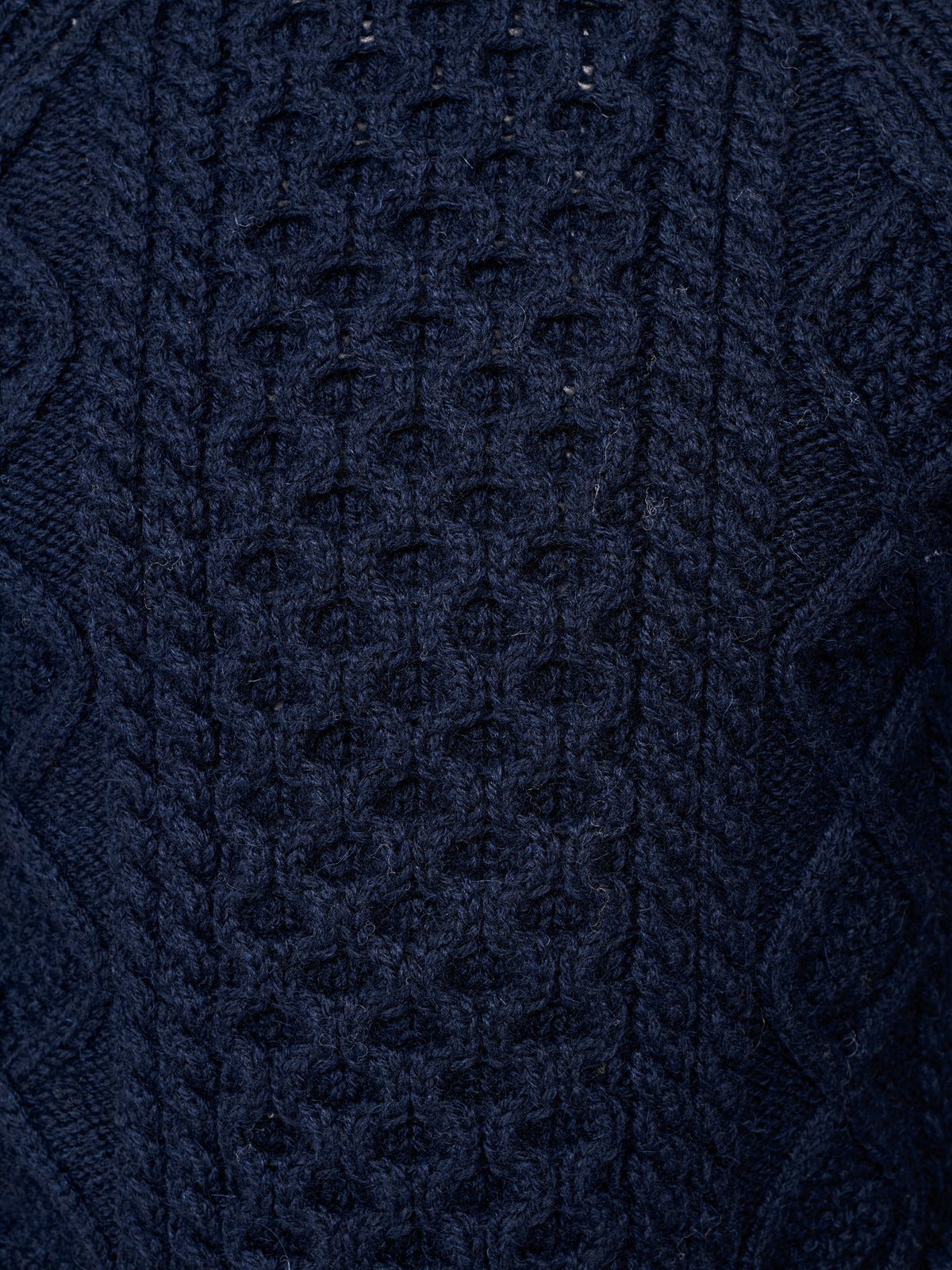 Aubin Navy Aran Jumper | Crew Neck