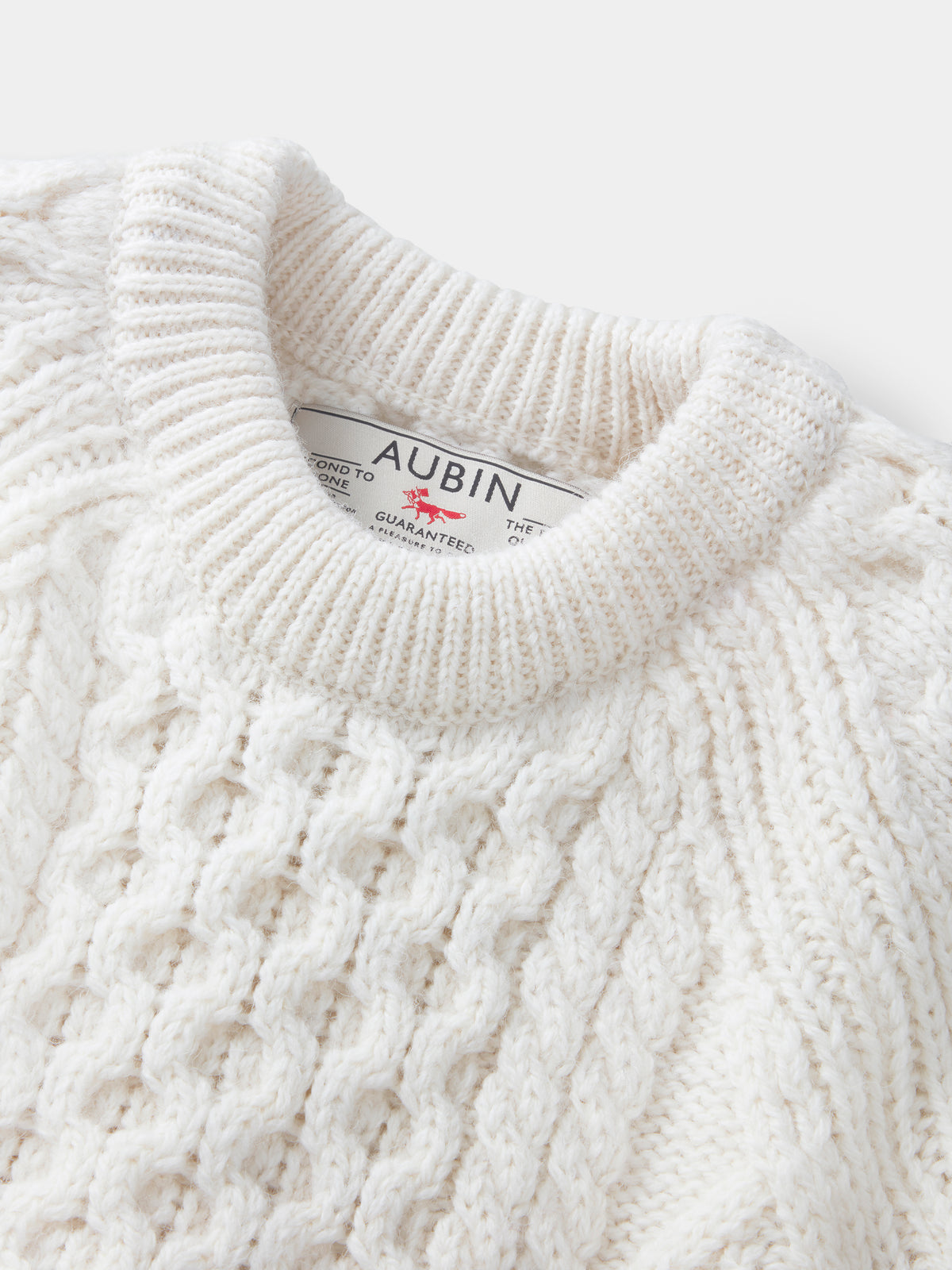 Aubin Ecru Aran Jumper | Crew Neck