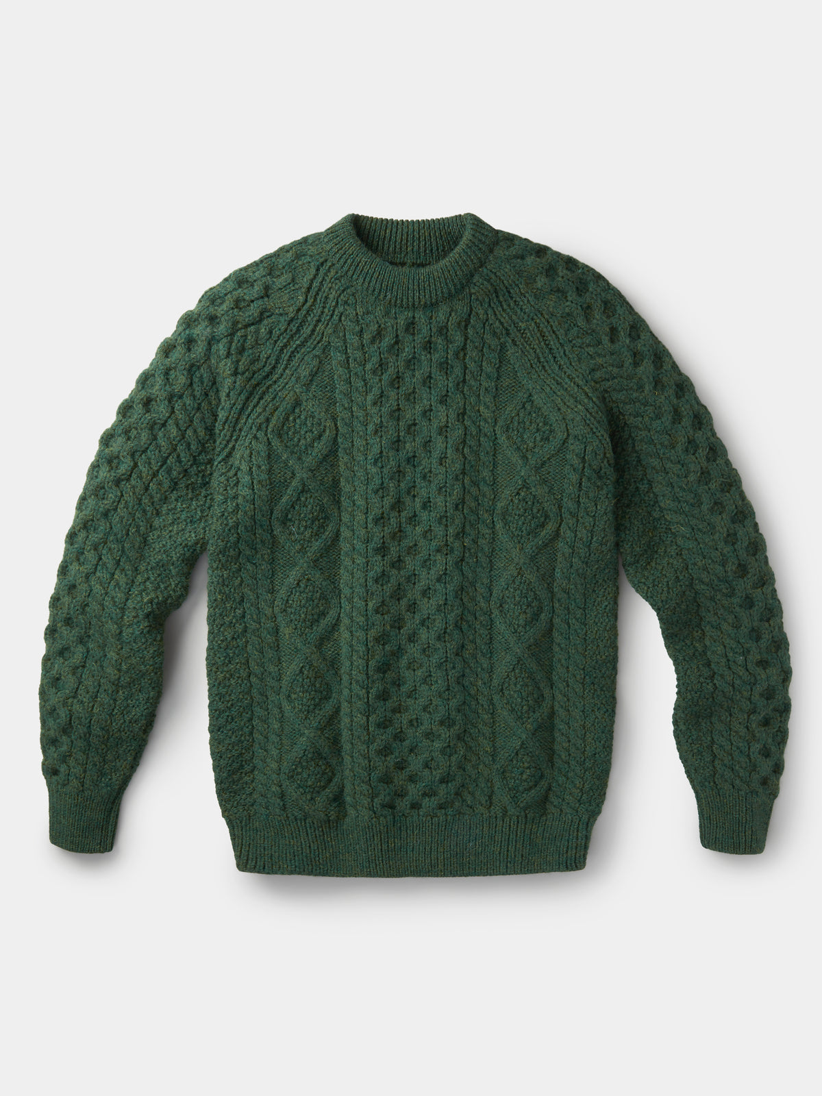 Aubin Khaki Aran Jumper | Crew Neck