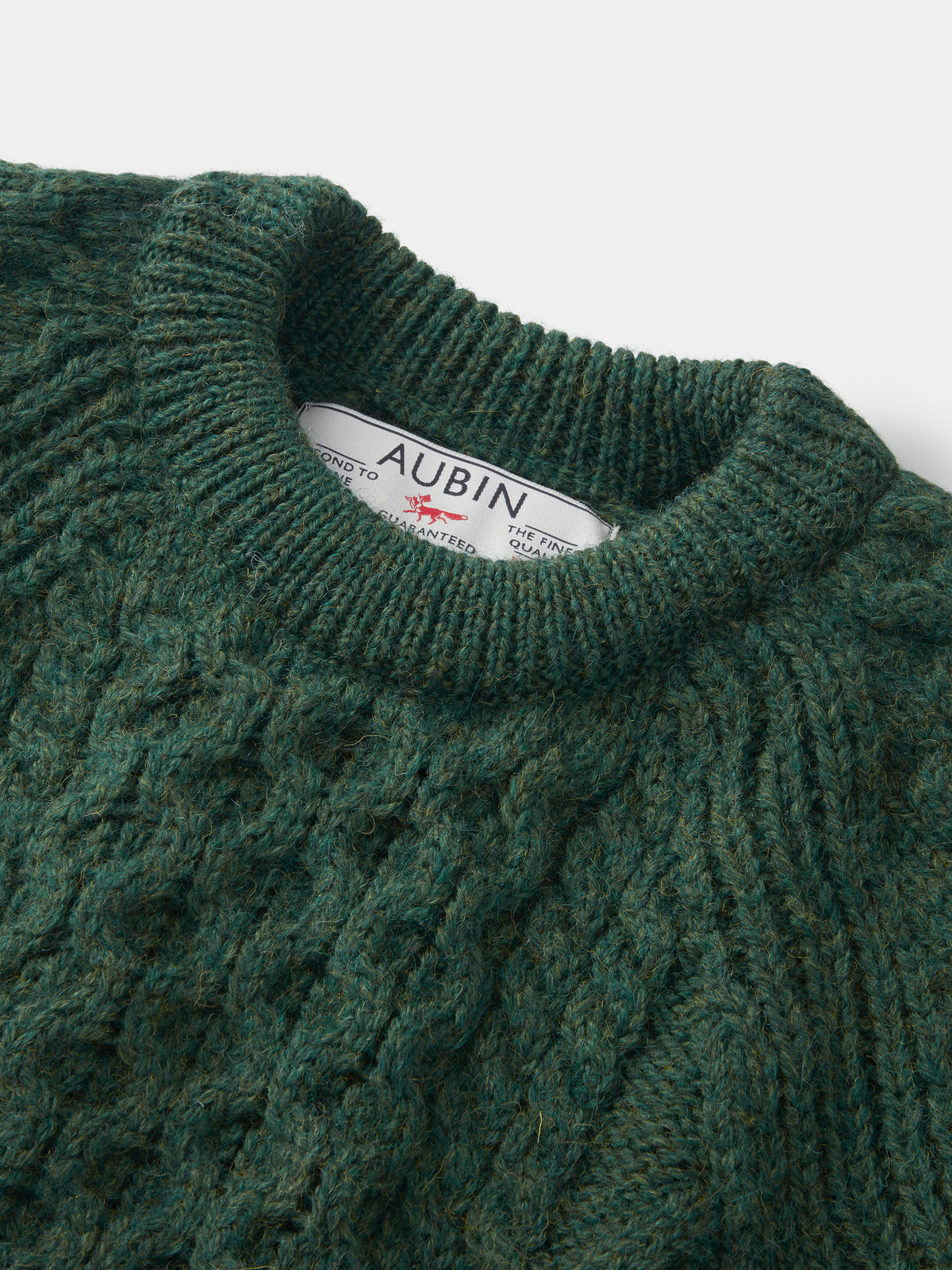 Aubin Khaki Aran Jumper | Crew Neck