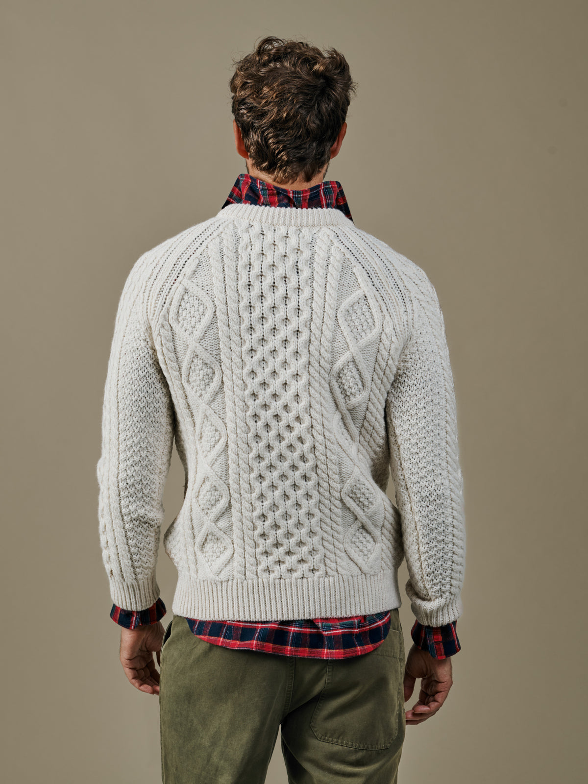 Aubin Ecru Aran Jumper | Crew Neck