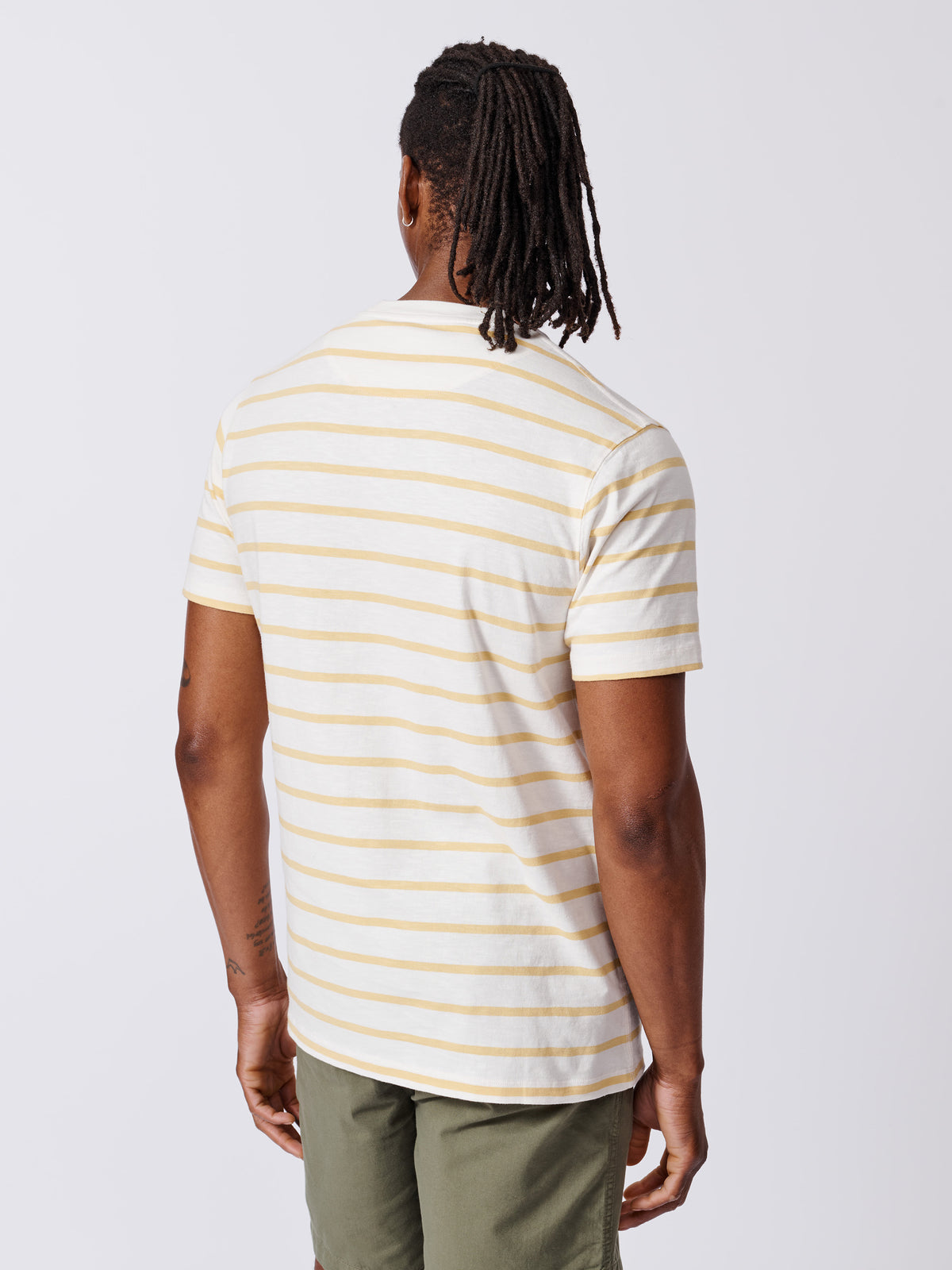 Aubin Yolk Stripe Berkeley Slub T-Shirt | Striped Tee