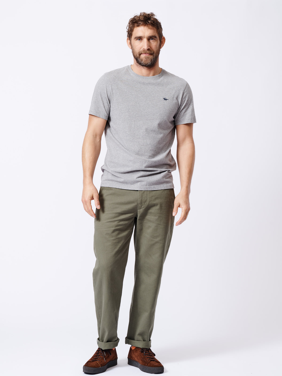 Aubin Grey Marl Aubin Organic Cotton T-Shirt | Classic Tee