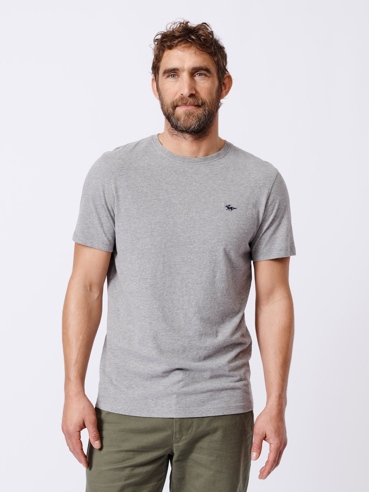 Aubin Grey Marl Aubin Organic Cotton T-Shirt | Classic Tee