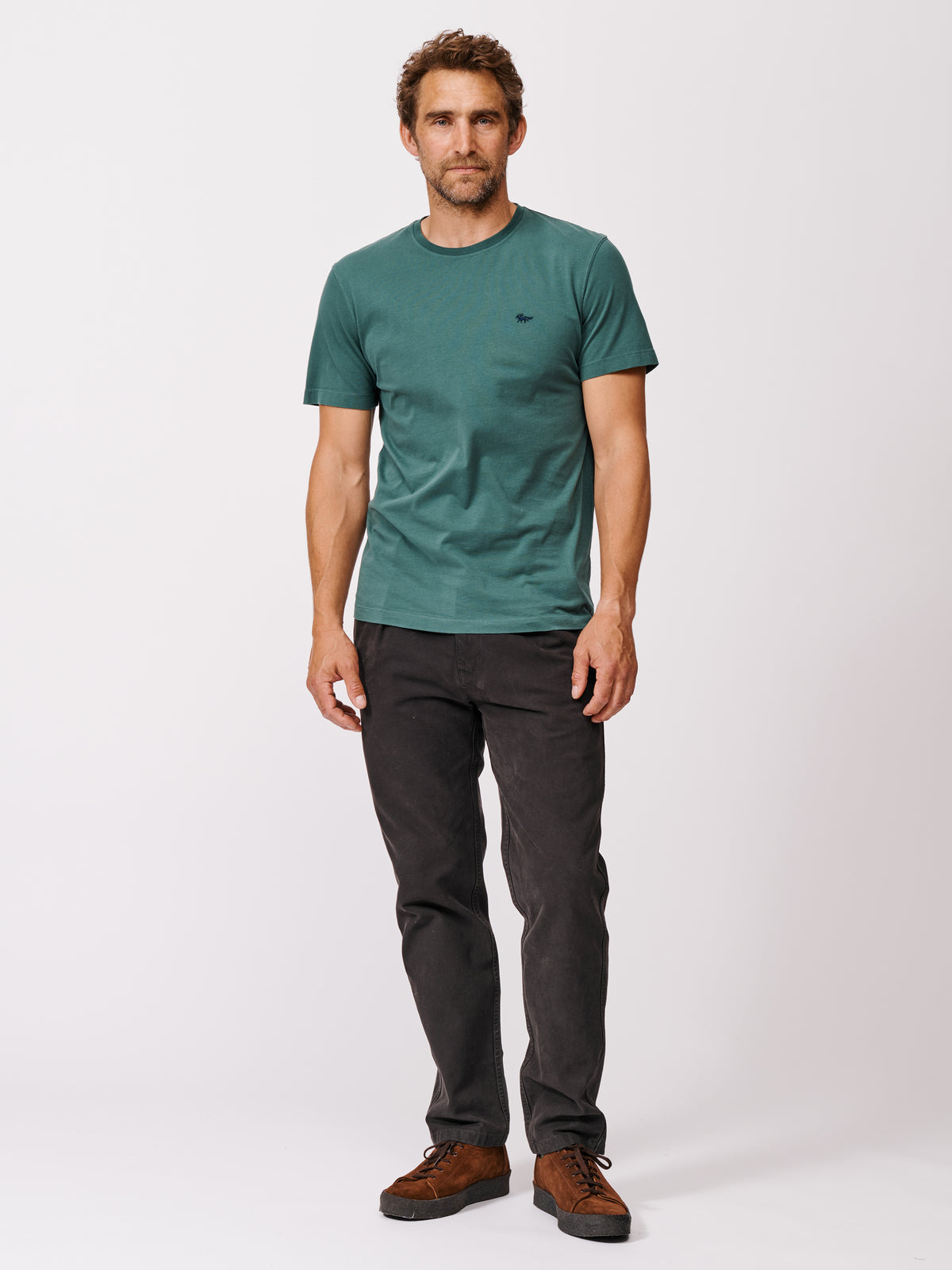Aubin Dark Khaki Aubin Organic Cotton T-Shirt | Classic Tee