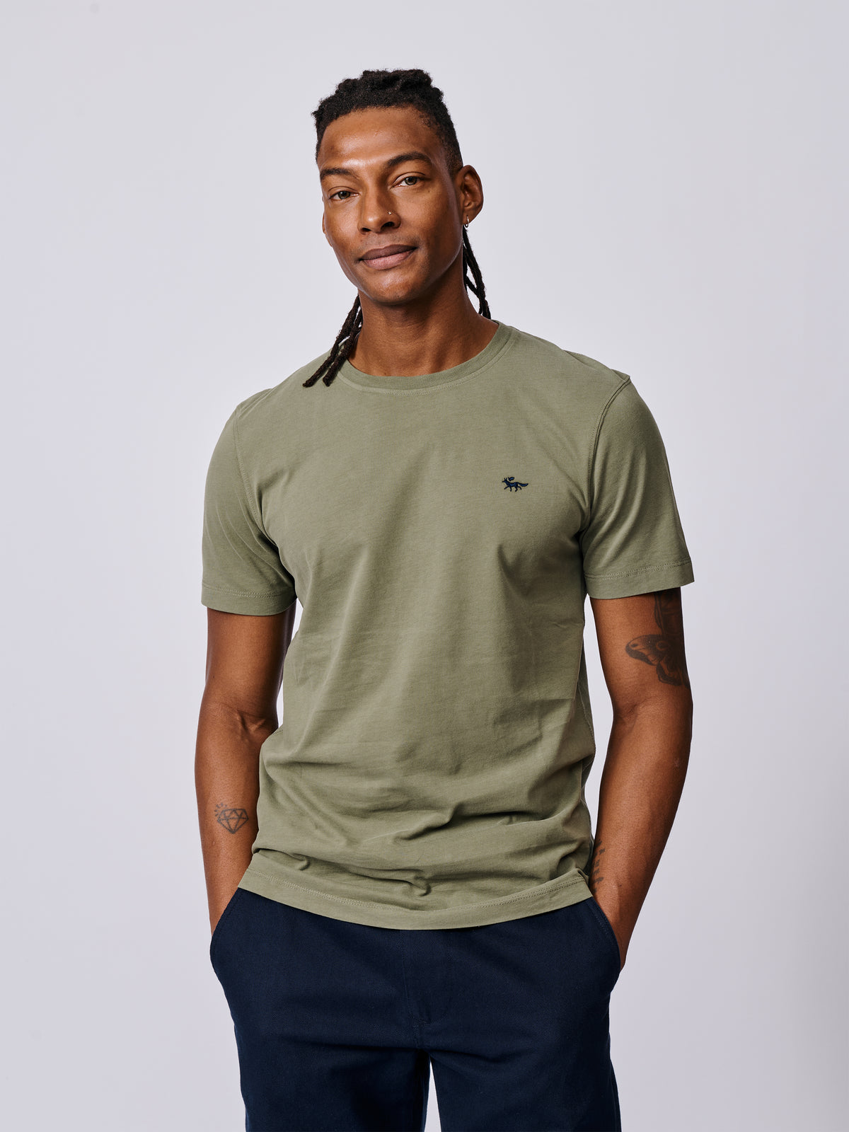 Aubin Light Khaki Aubin Organic Cotton T-Shirt | Classic Tee