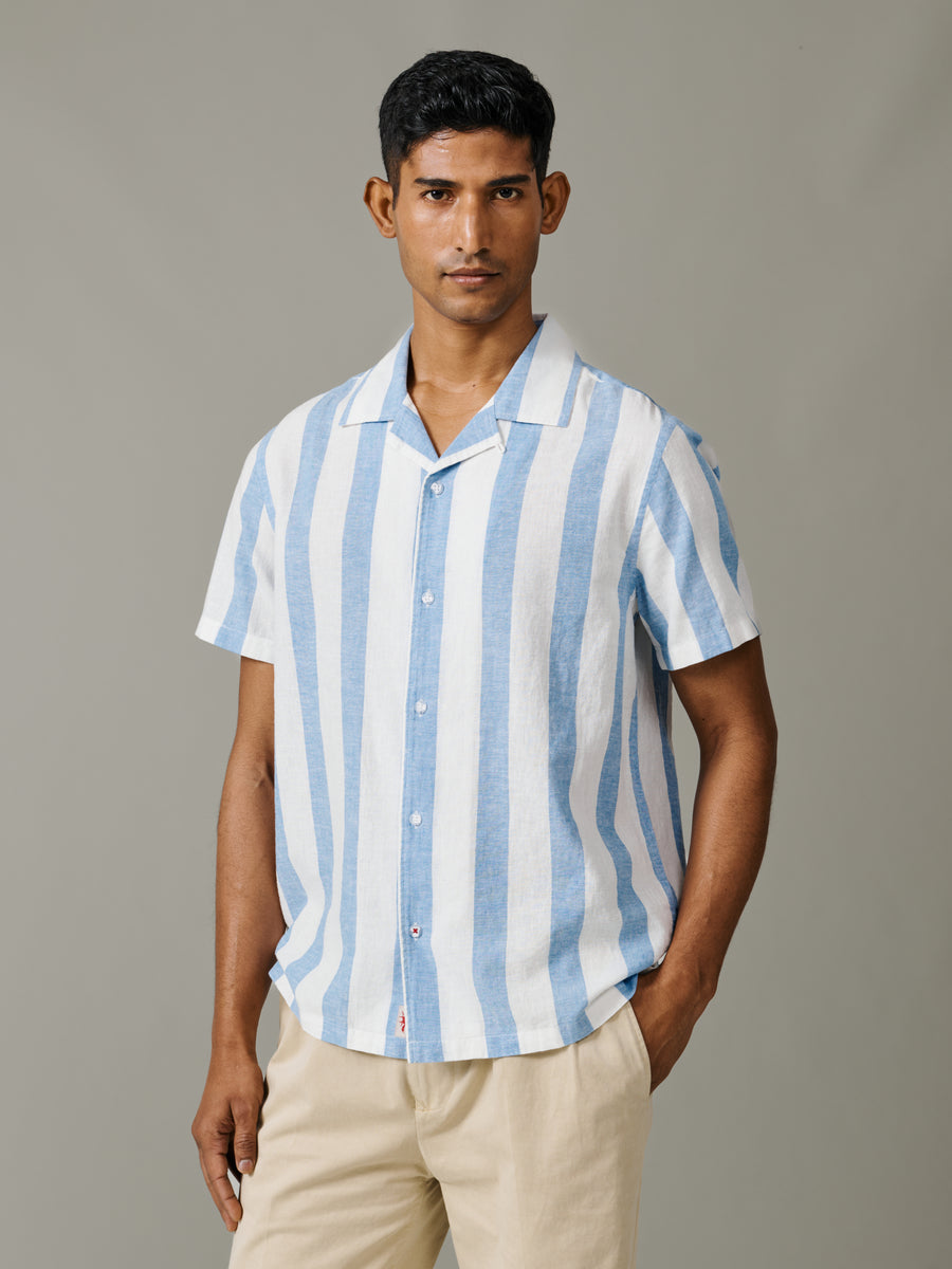 Abbey Cuban Collar Short Sleeved Shirt