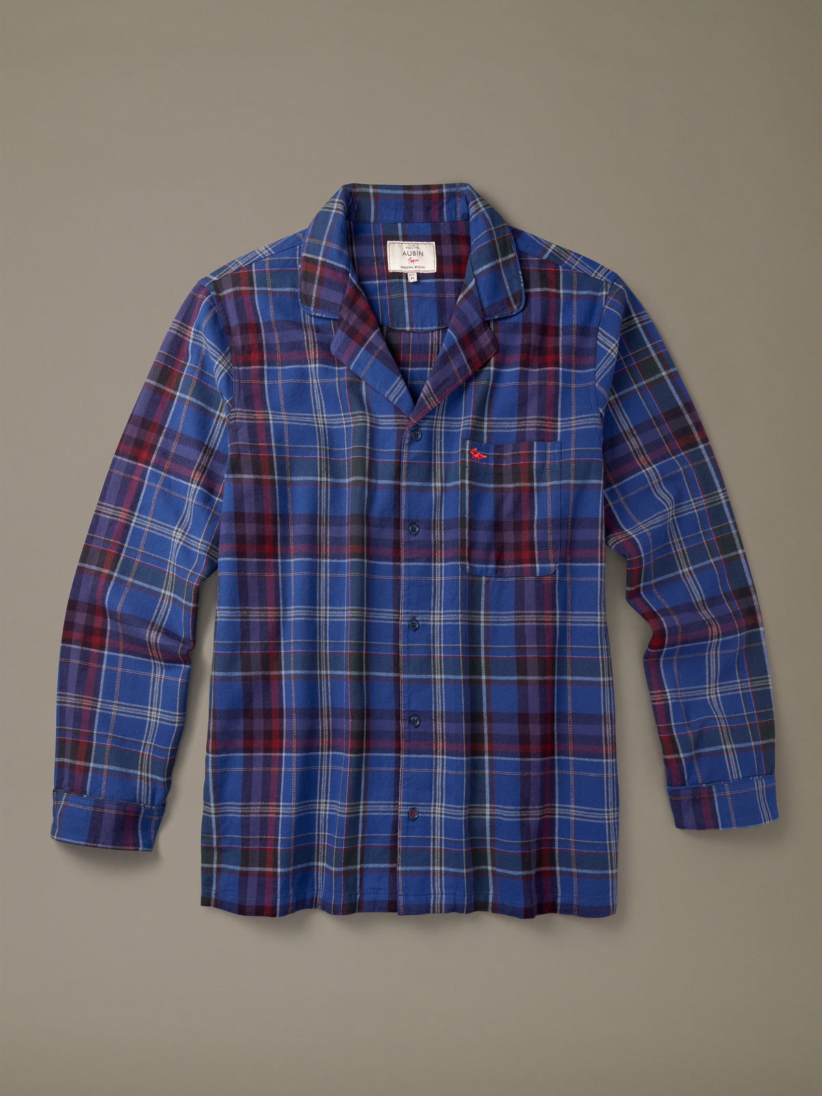 Aubin Cobalt Check Aberford Flannel PJ Set | Loungewear