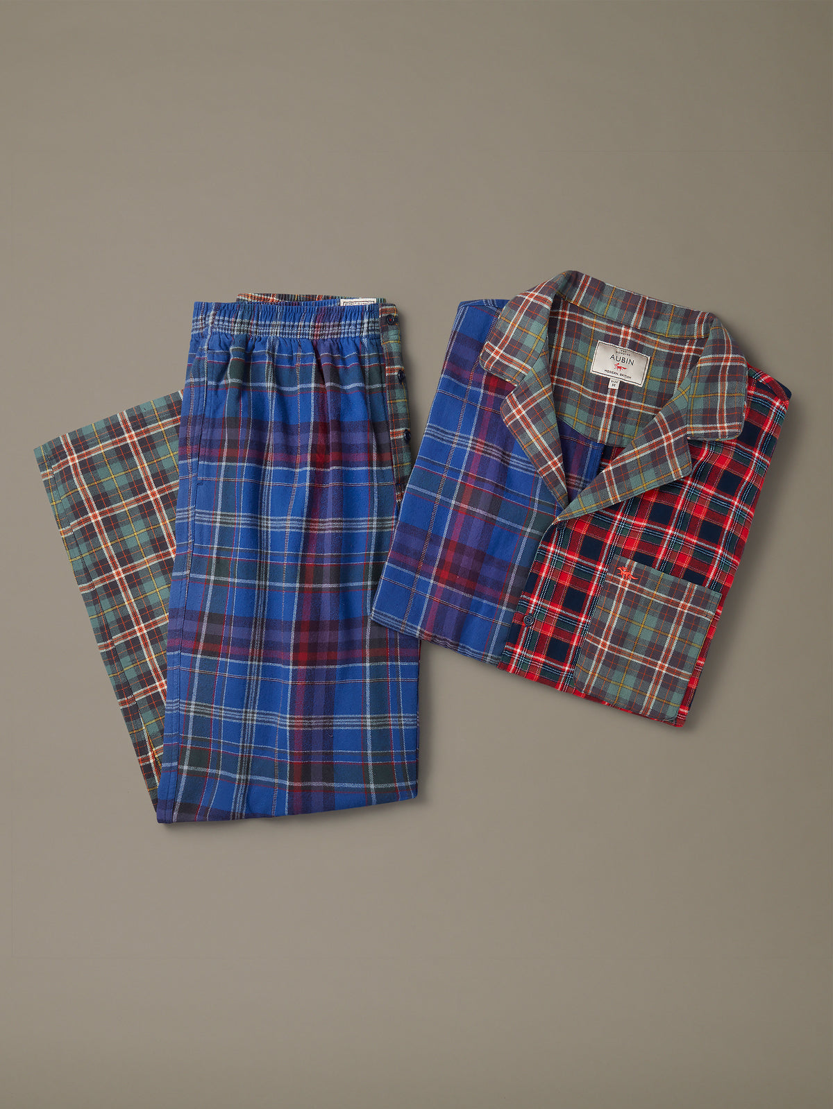 Aubin Checked Patchwork Aberford Flannel PJ Set | Loungewear