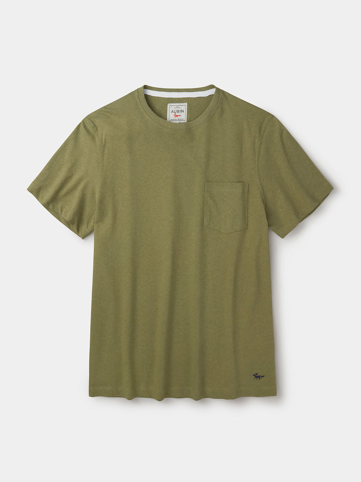 Aubin Khaki Aldam Cotton Linen T-Shirt | T-Shirt