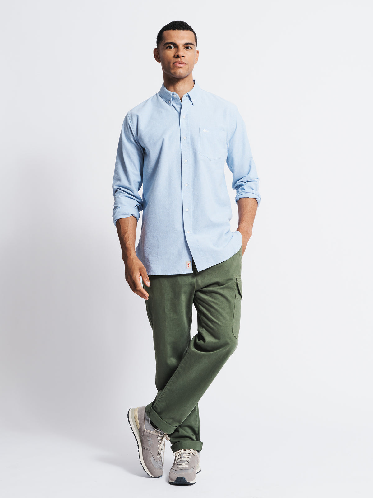 Aubin Pale Blue Aldridge Oxford Button Down Shirt | Oxford Shirt