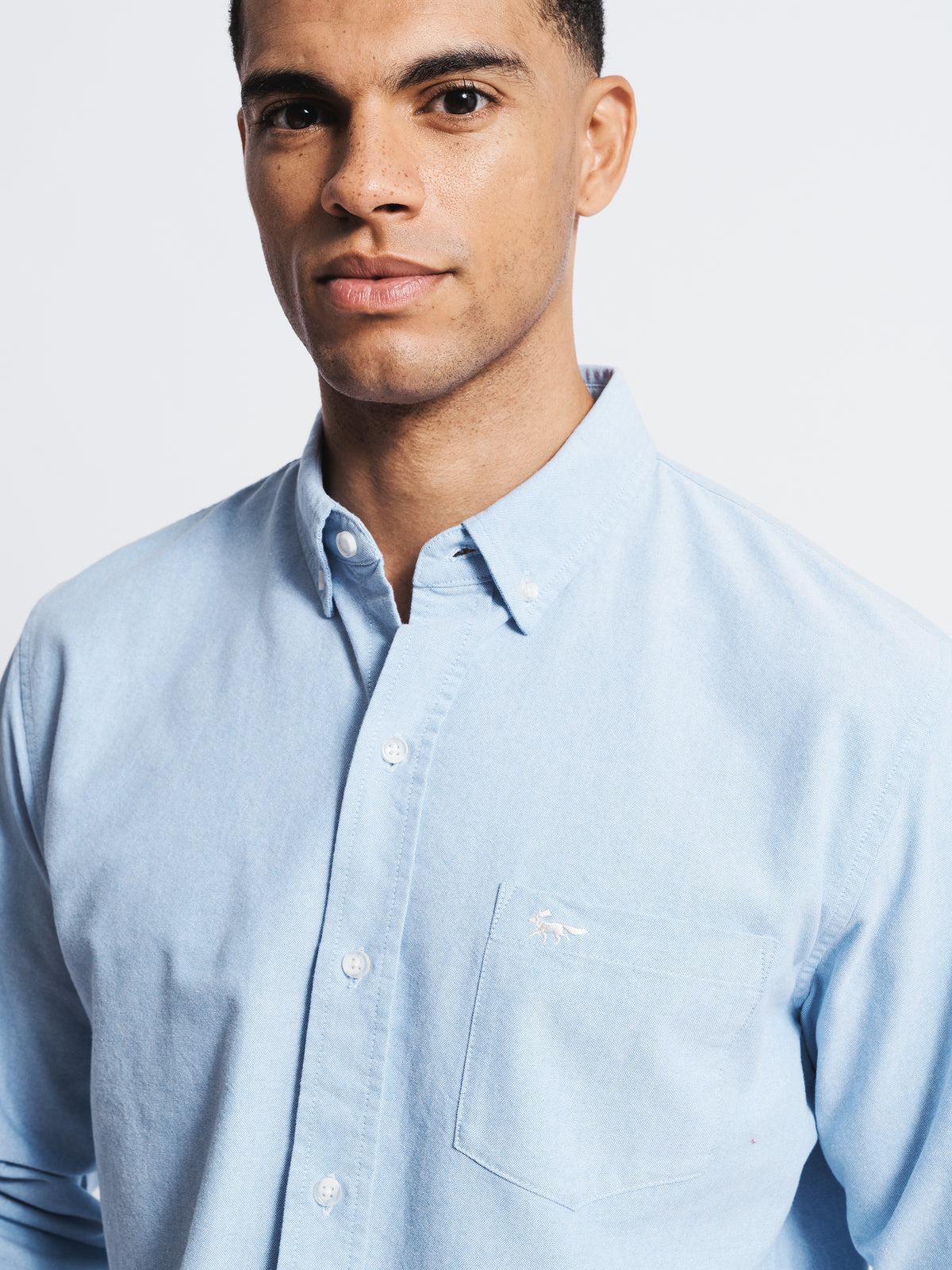 Aubin Pale Blue Aldridge Oxford Button Down Shirt | Oxford Shirt