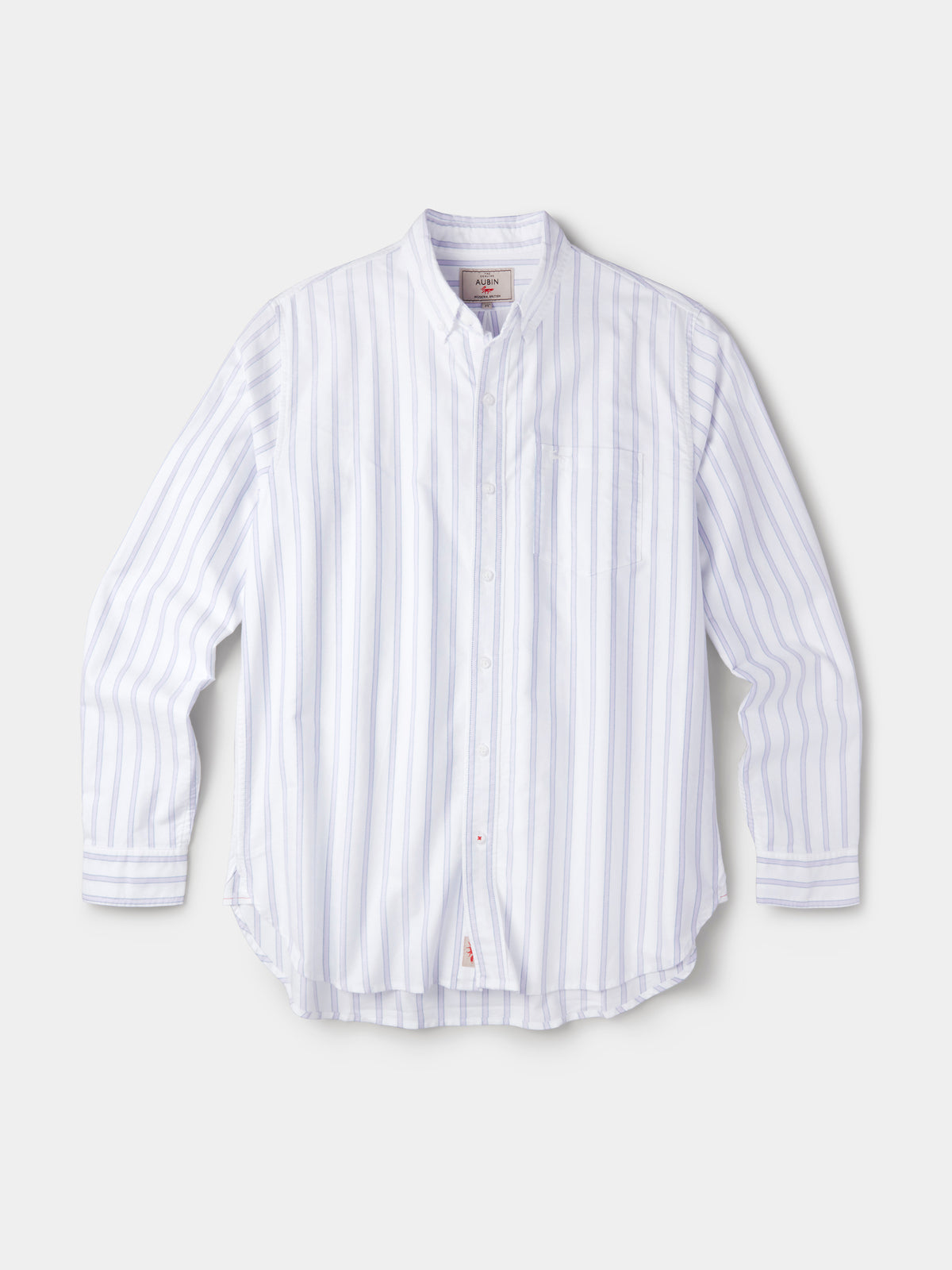 Aubin Lilac Stripe Aldridge Oxford Button Down Shirt | Oxford Shirt