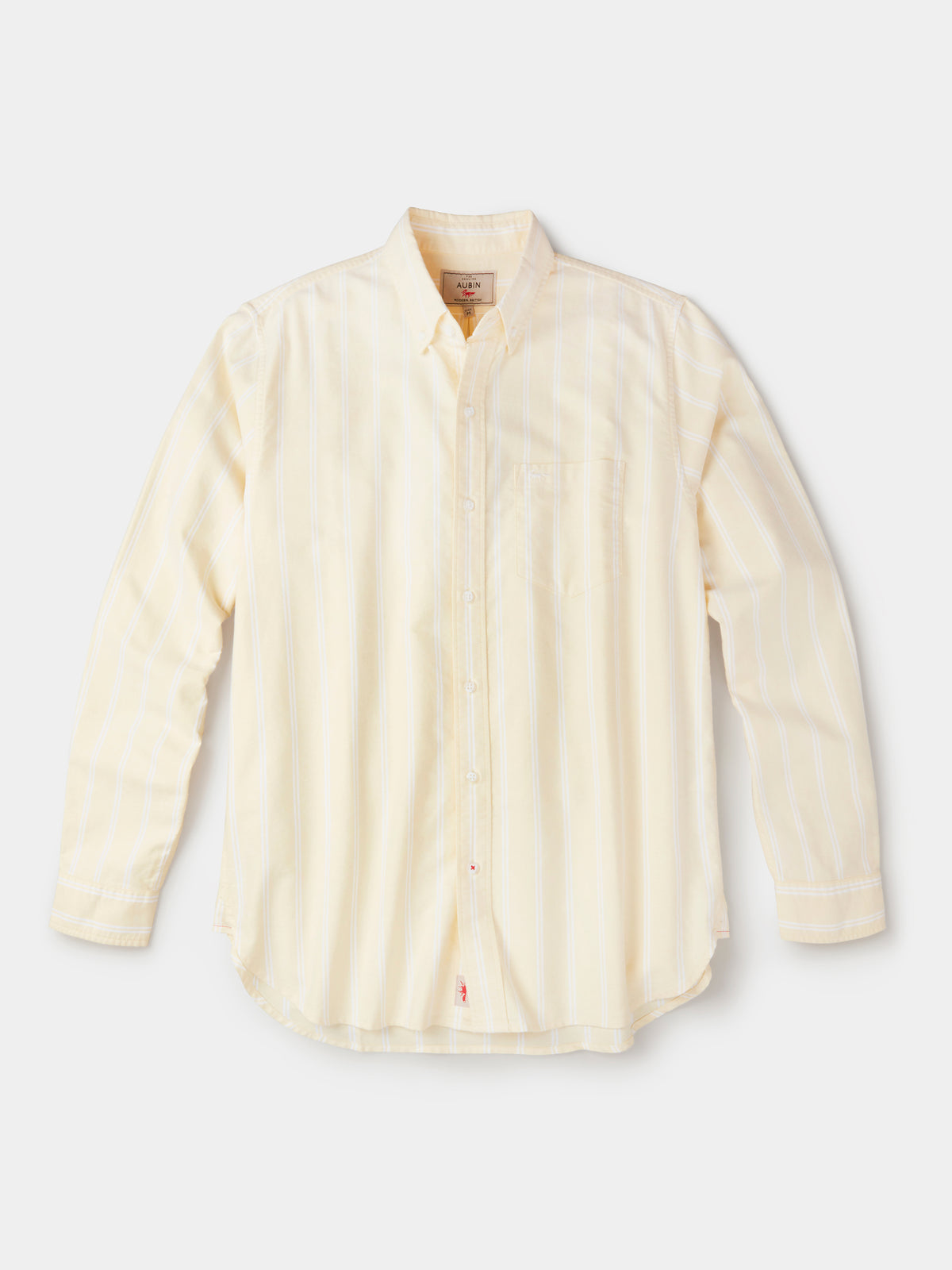 Aubin Yellow Stripe Aldridge Oxford Button Down Shirt | Oxford Shirt