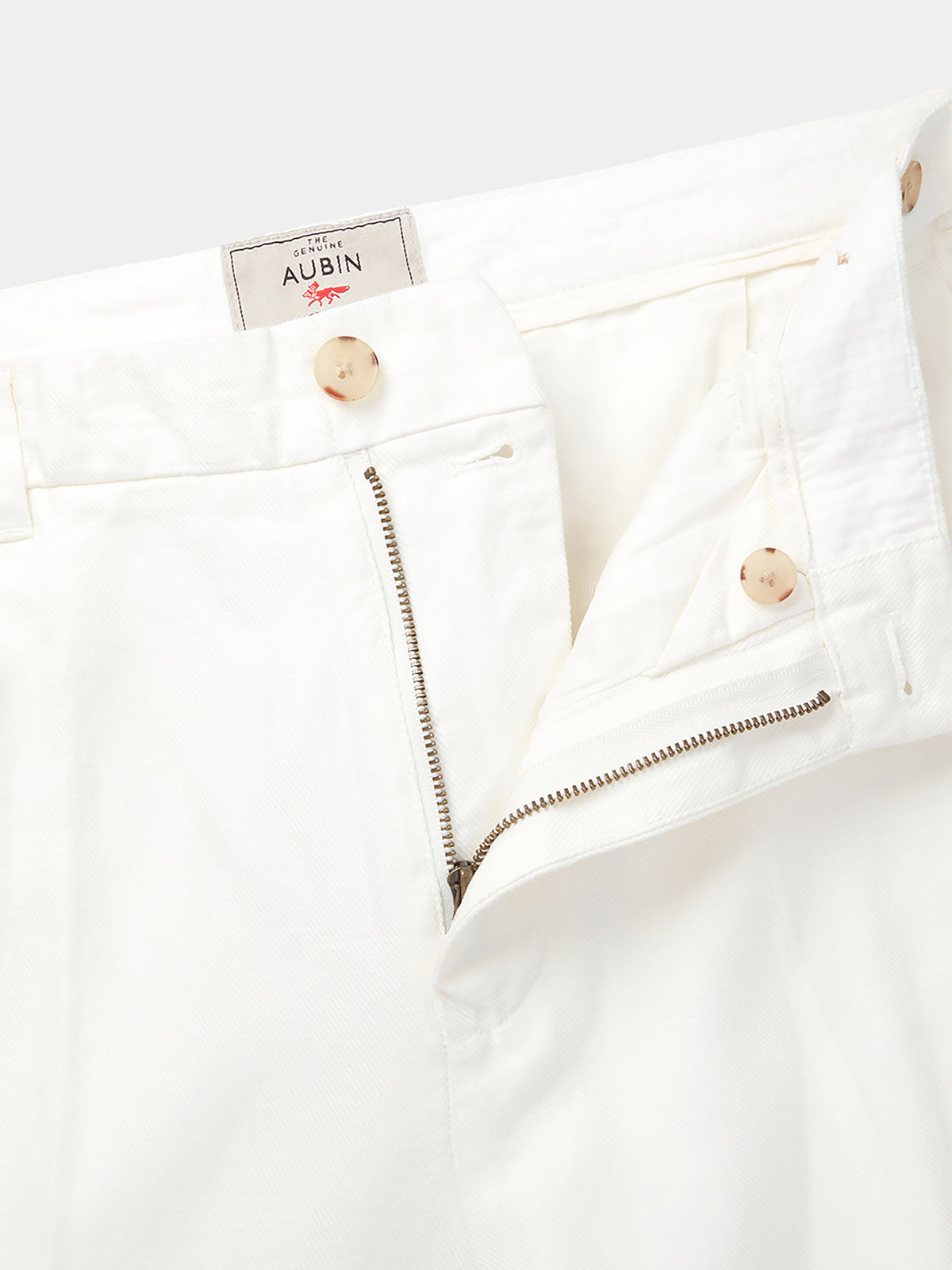 Aubin Vintage White Axholme Slim Leg Trouser | Linen Trousers