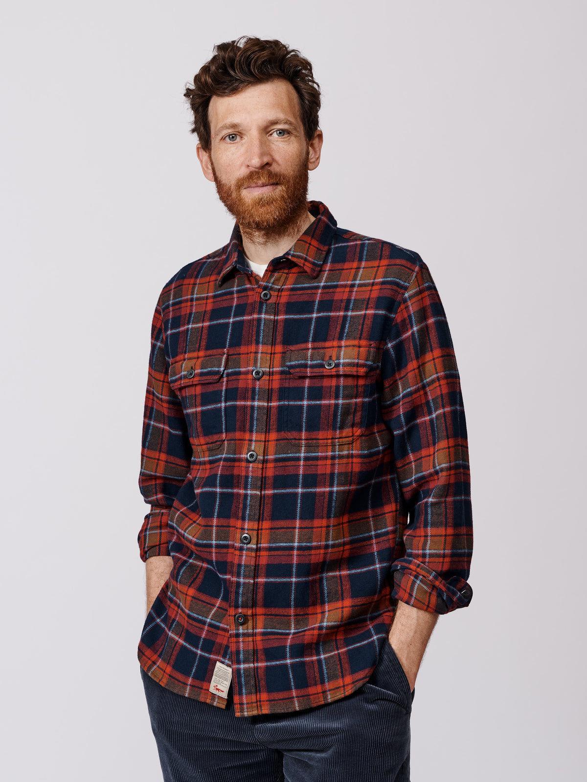 Aubin Blue Check Crowle Flannel Check Shirt | Checked Shirt