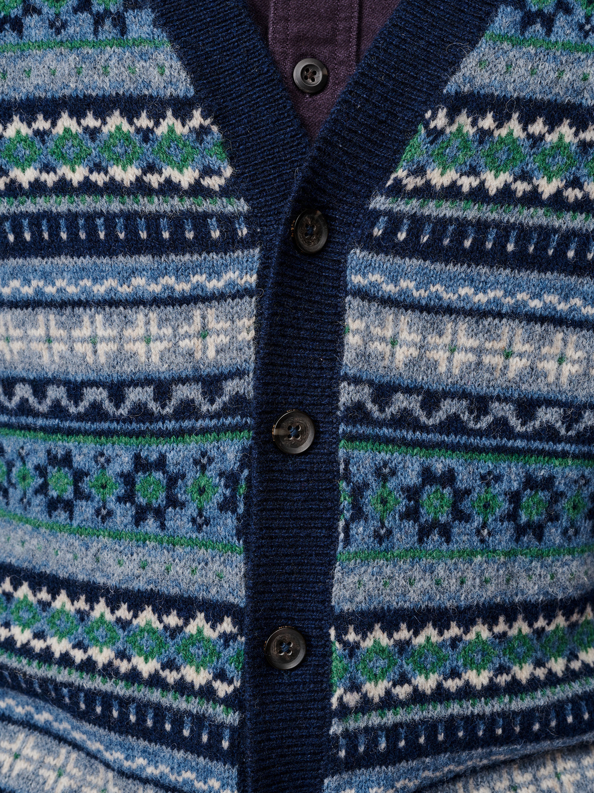 Aubin Blue Fairisle Fairisle Wool Cardigan | Cardigan