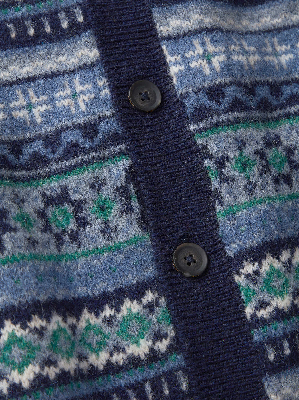 Aubin Blue Fairisle Fairisle Wool Cardigan | Cardigan