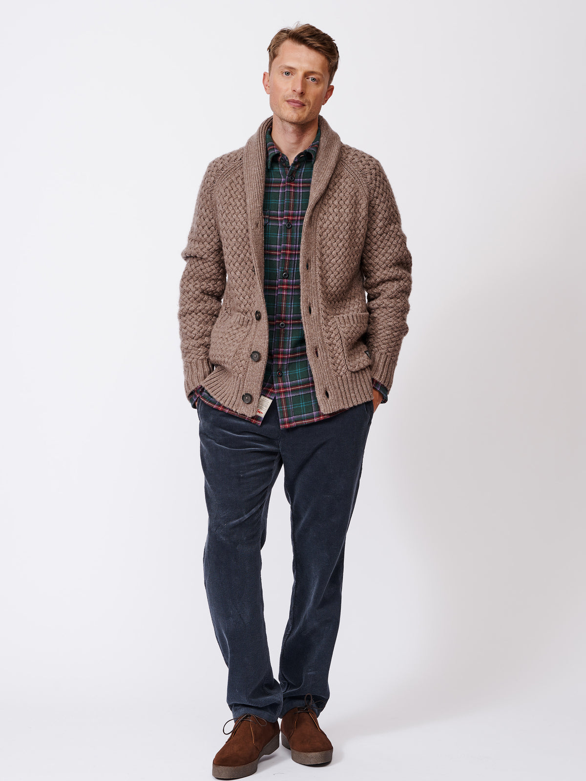Aubin Fawn Frampton Shawl Cardigan | Cardigan