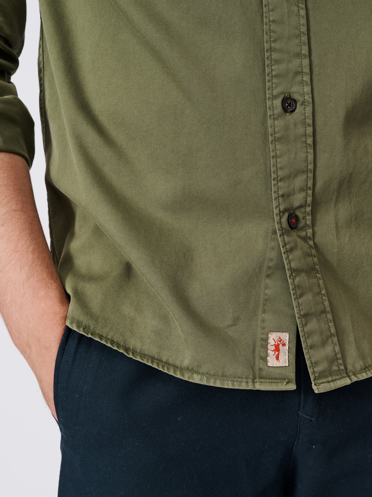 Aubin Olive Hessle Button Down Shirt | Oxford Shirt