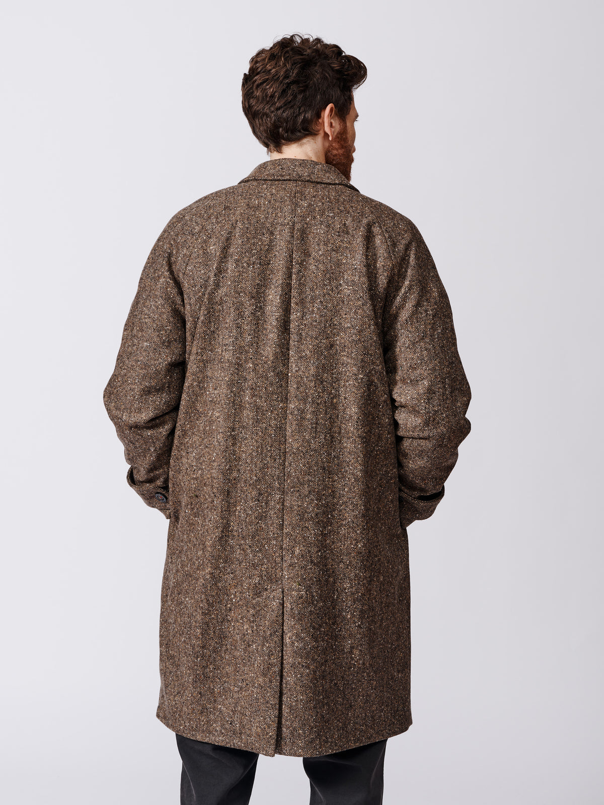 Aubin Brown Donegal Glenties Wool Overcoat | Overcoat