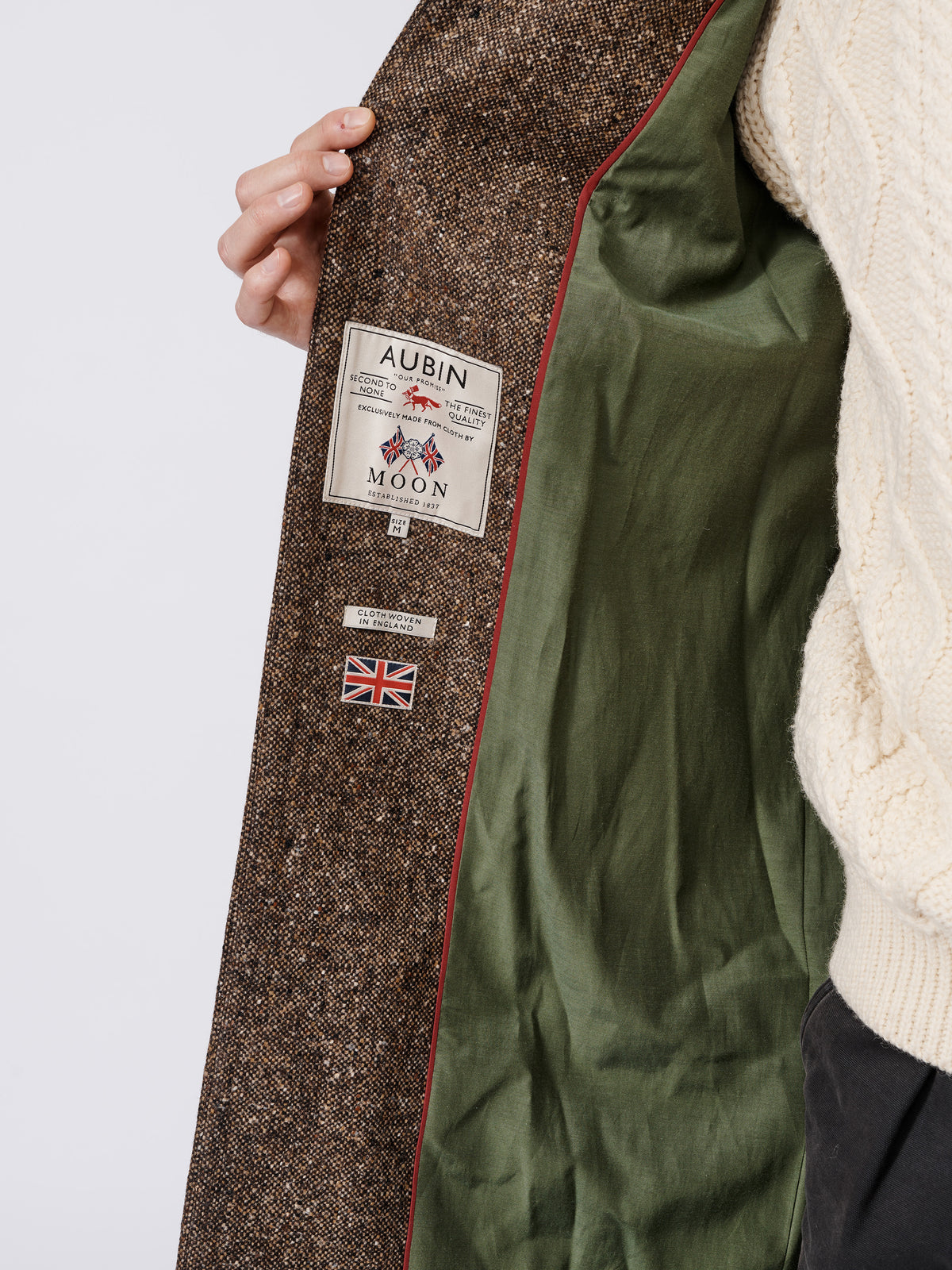 Aubin Brown Donegal Glenties Wool Overcoat | Overcoat