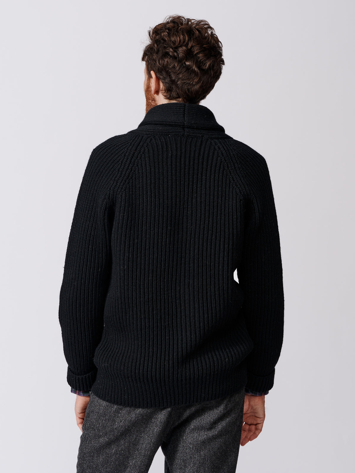Aubin Black Earl Shawl Collar Cardigan | Cardigan