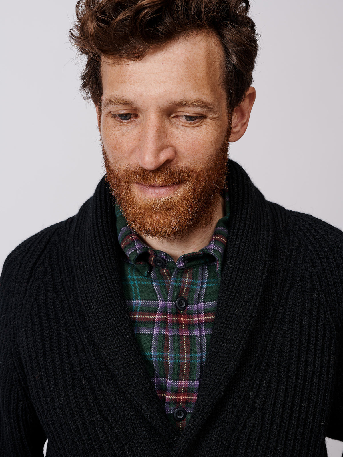 Aubin Black Earl Shawl Collar Cardigan | Cardigan