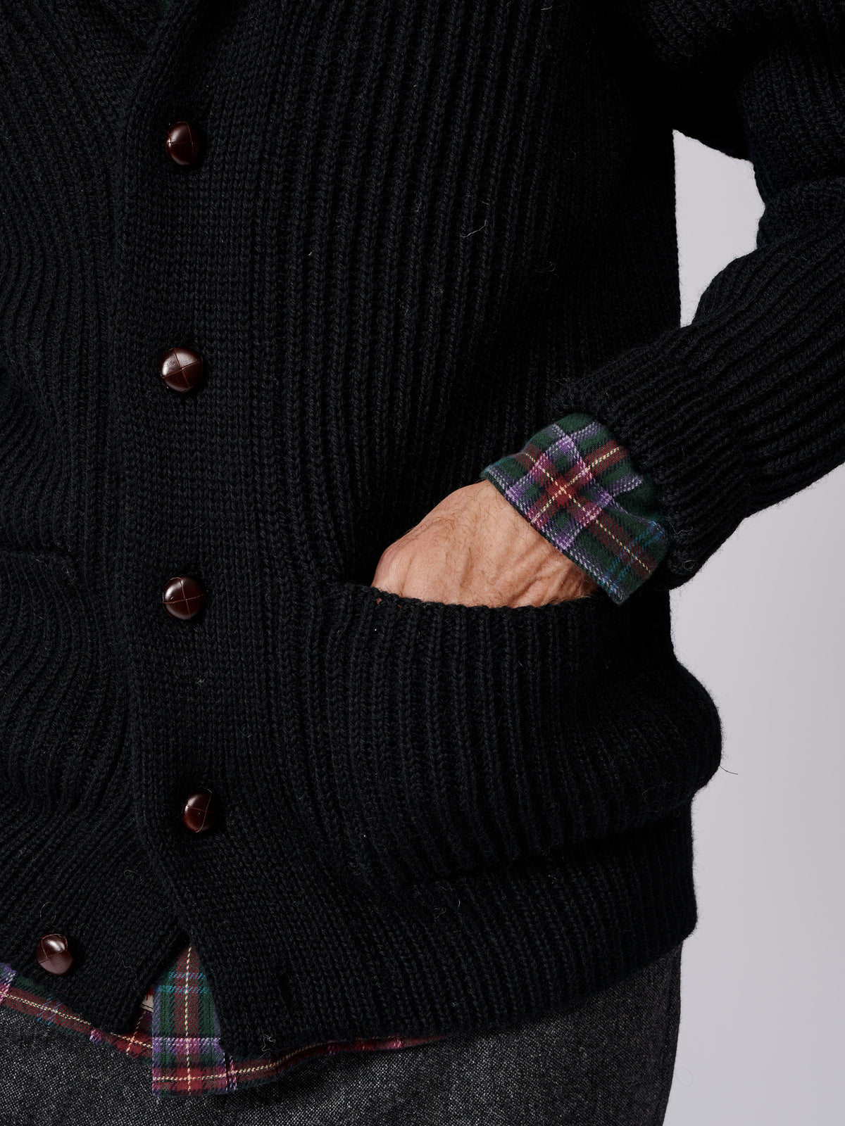 Aubin Black Earl Shawl Collar Cardigan | Cardigan