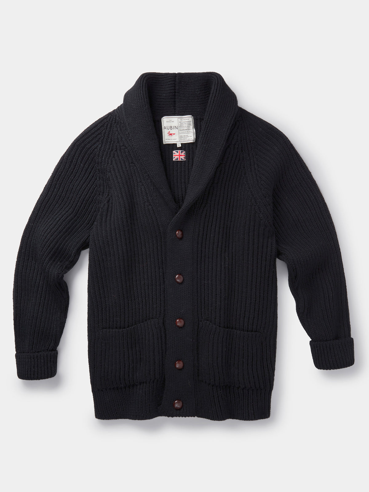 Aubin Black Earl Shawl Collar Cardigan | Cardigan