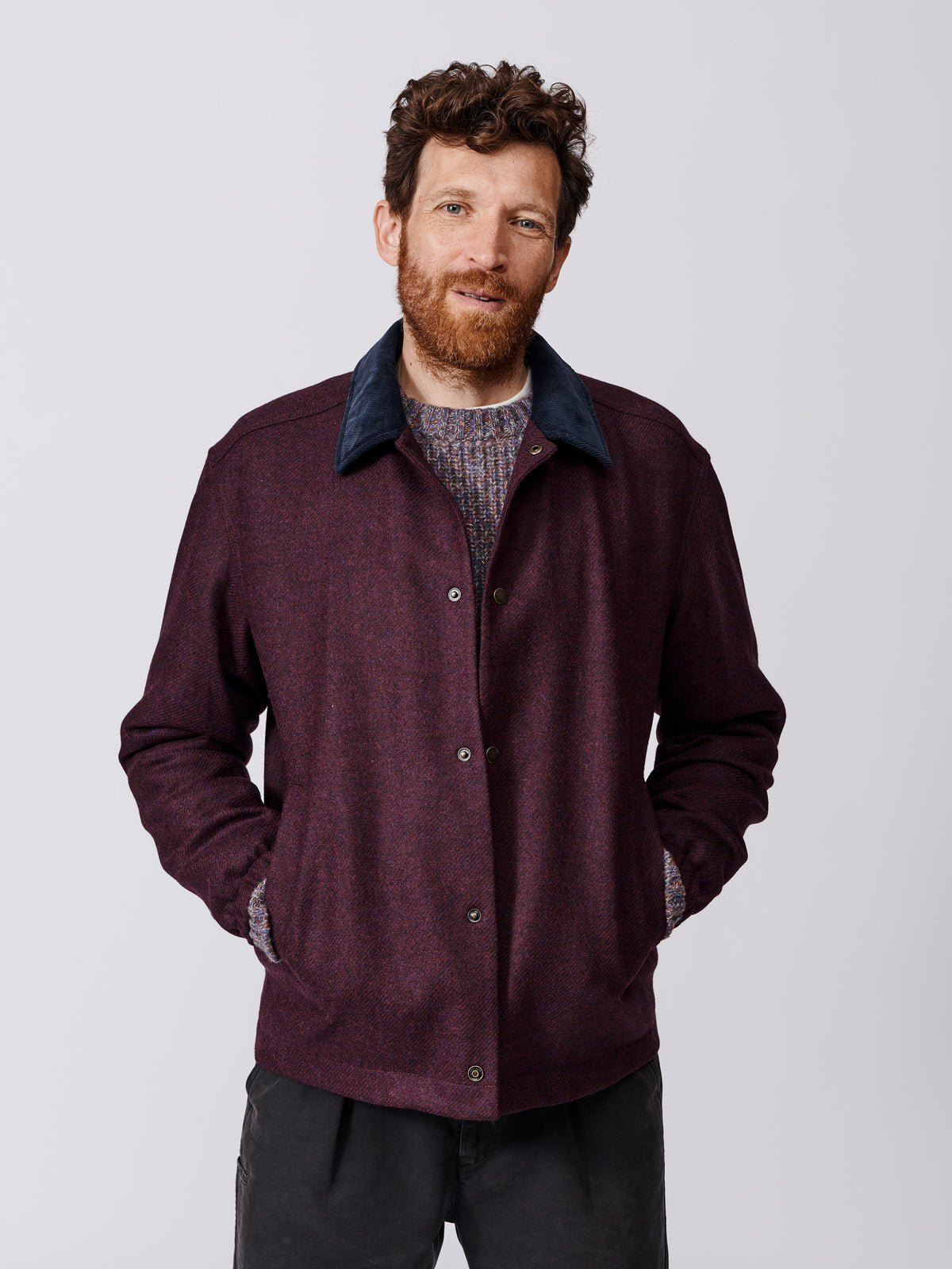 Aubin Purple Corby Shetland Wool Jacket | Wool Jacket