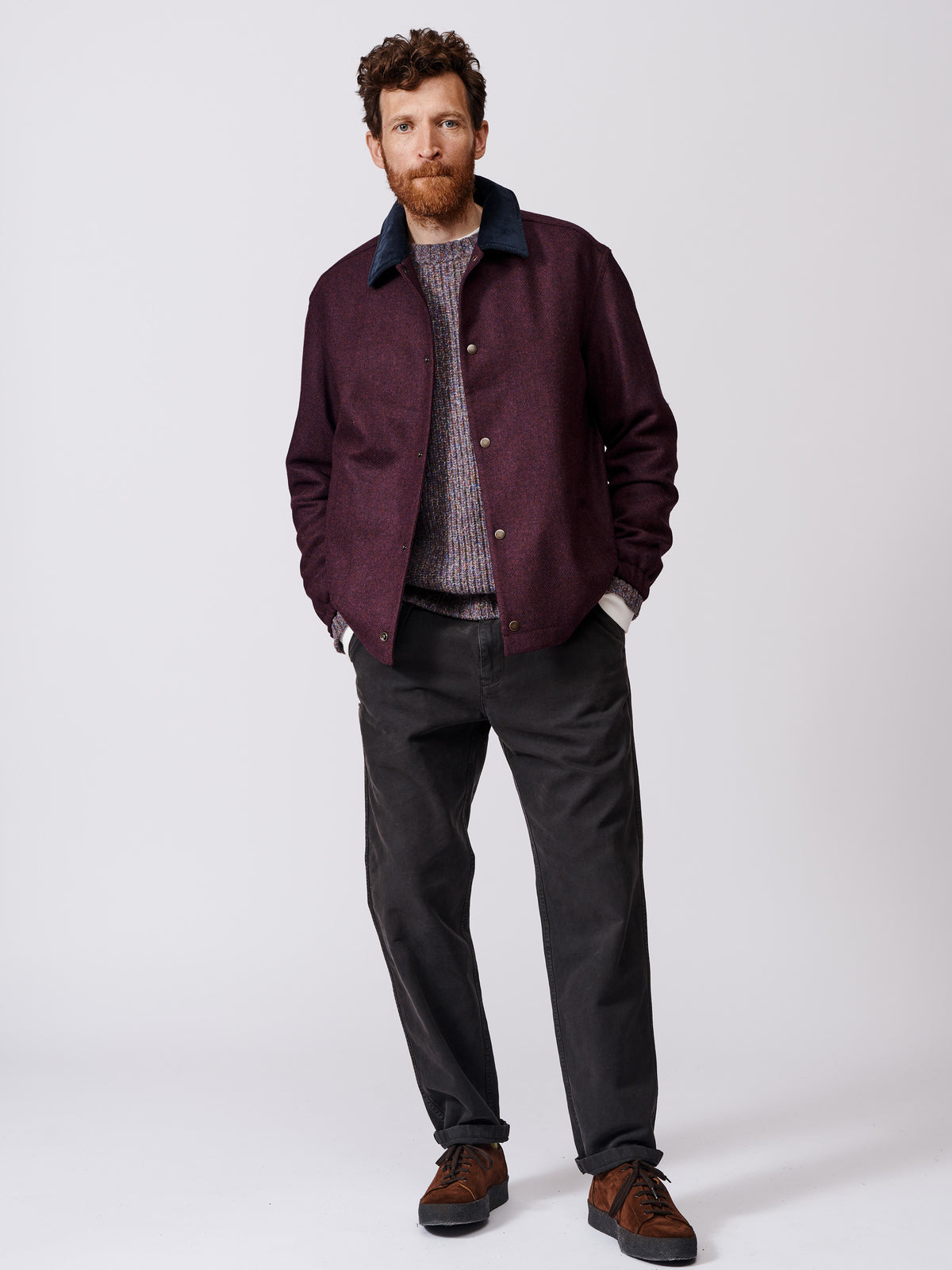 Aubin Purple Corby Shetland Wool Jacket | Wool Jacket