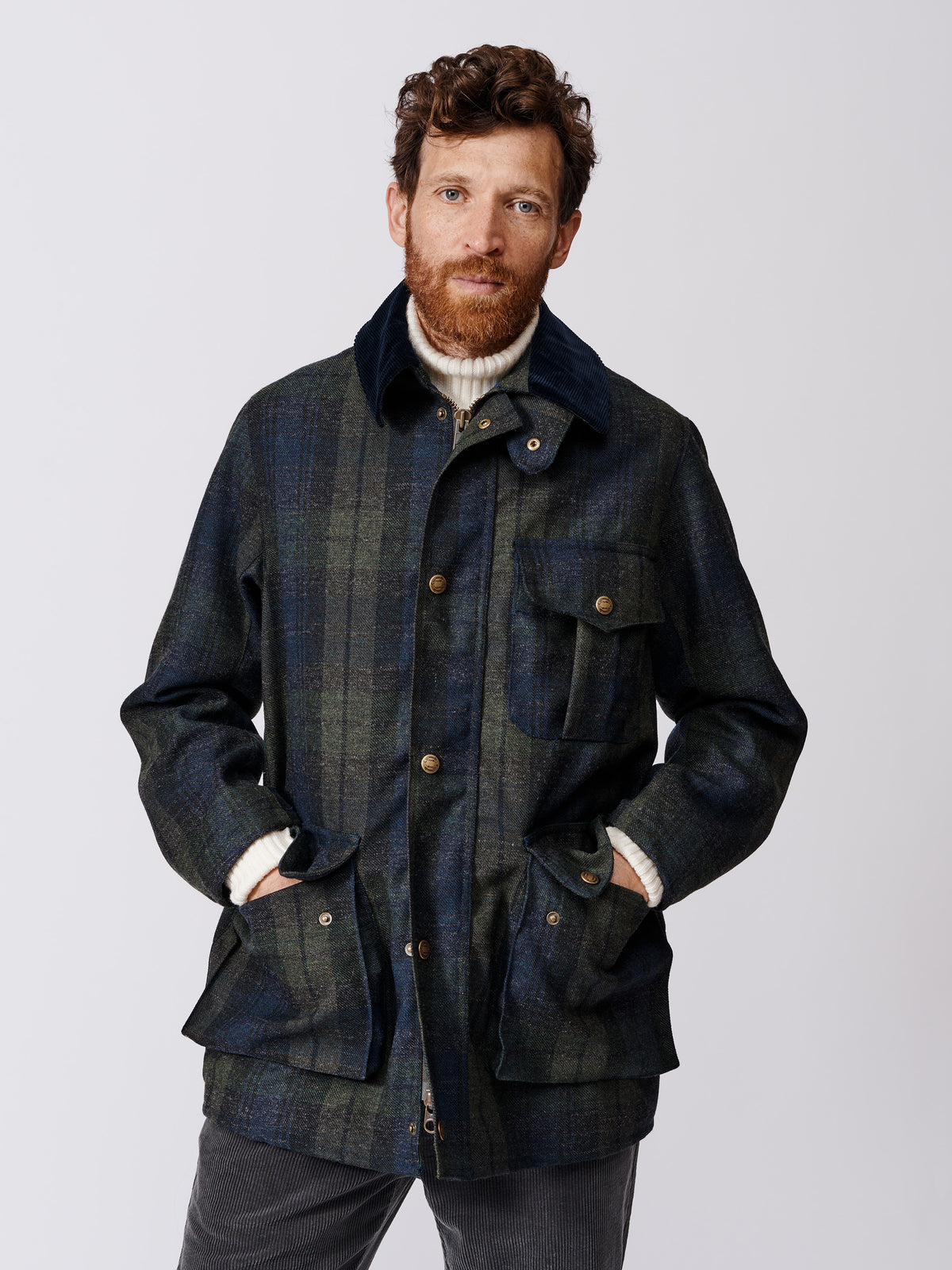 Aubin Check Caenby Jacket in collab with Yarmouth Oilskins | Wool Jacket