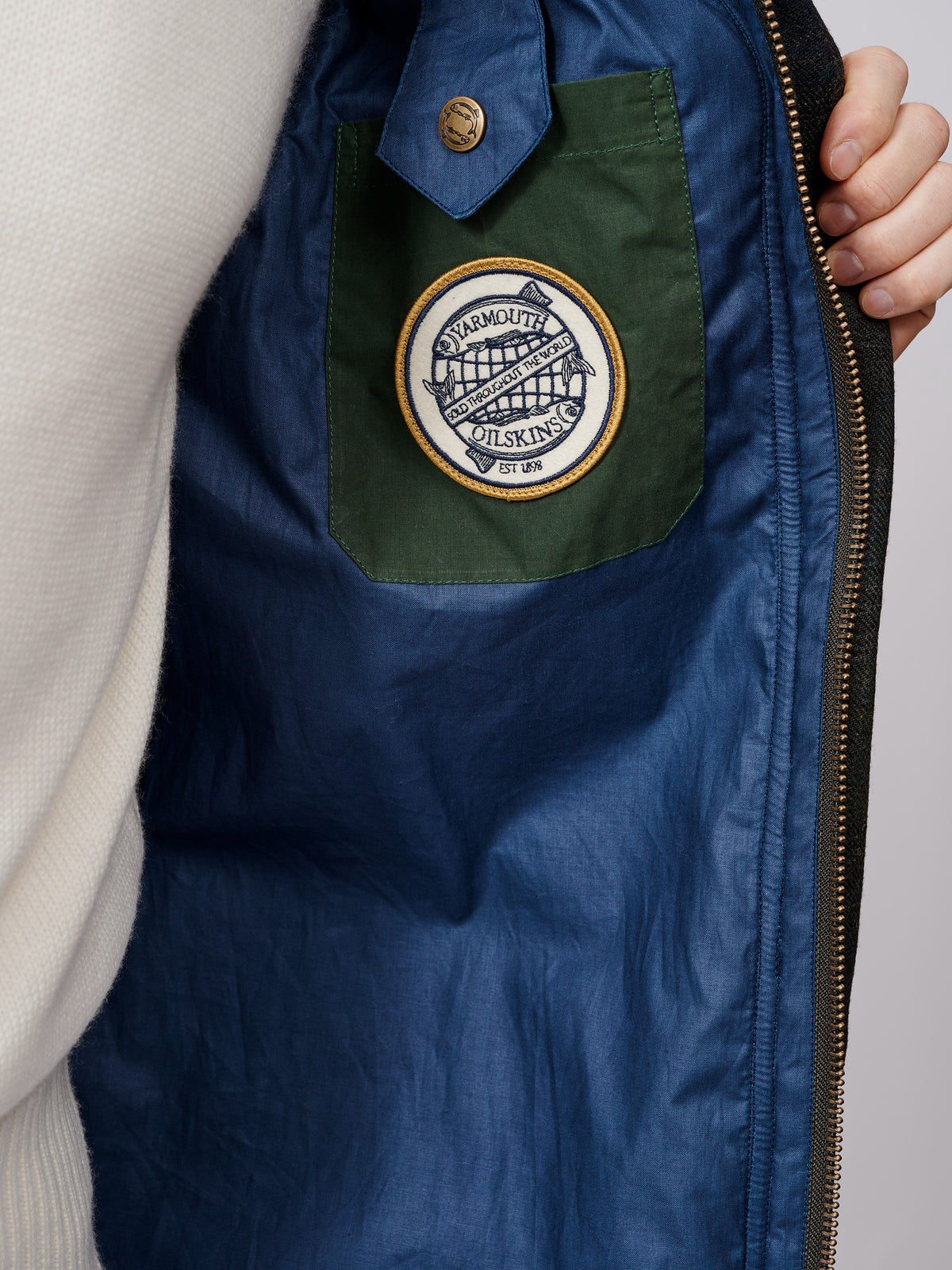 Aubin Check Caenby Jacket in collab with Yarmouth Oilskins | Wool Jacket