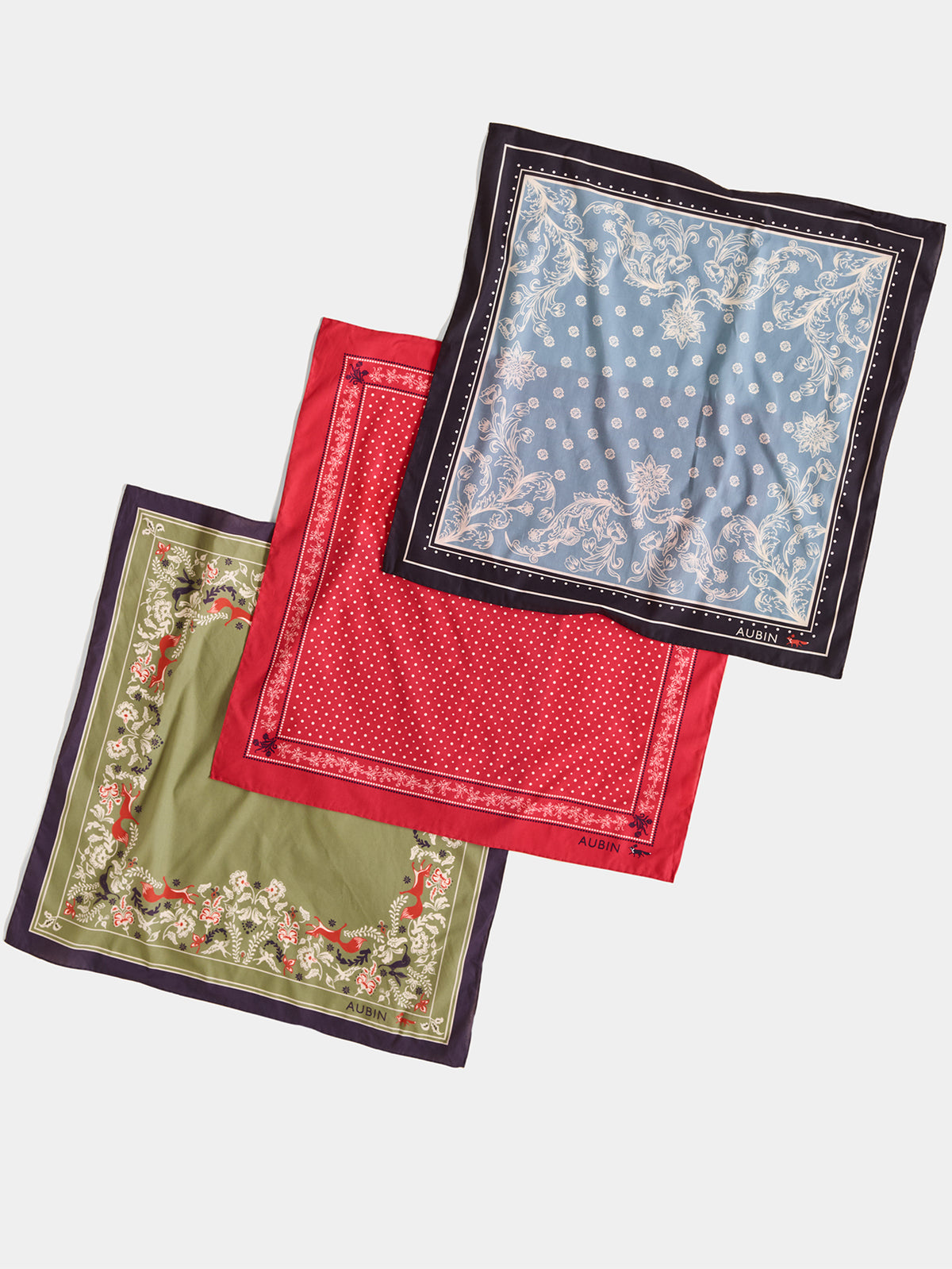 Aubin Red Polka Dot Stanford Bandana | Pocket Square