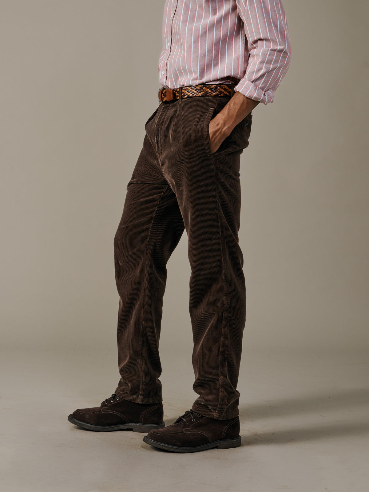 Aubin Dark Chocolate Barrowby Cord Trouser | Cord Trousers