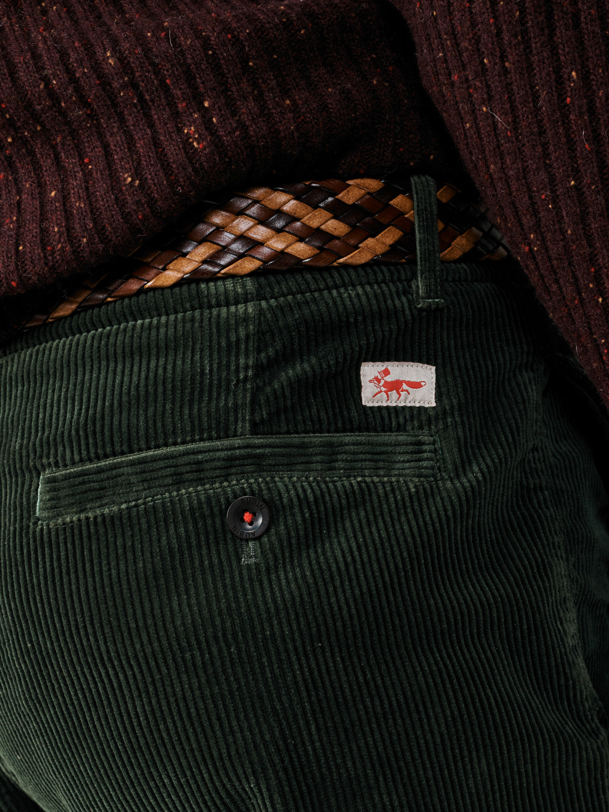 Aubin Dark Khaki Barrowby Cord Trouser | Trousers