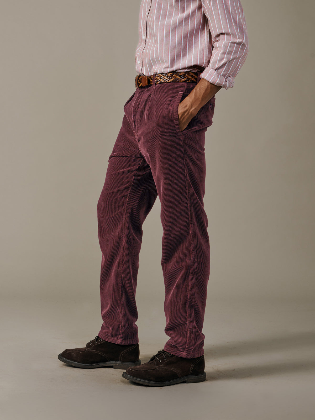 Aubin Oxblood Barrowby Cord Trouser | Cord Trousers