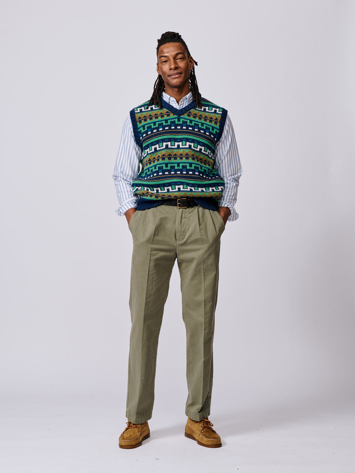 Aubin Fairisle Beechway Merino Tank Top | Slipover